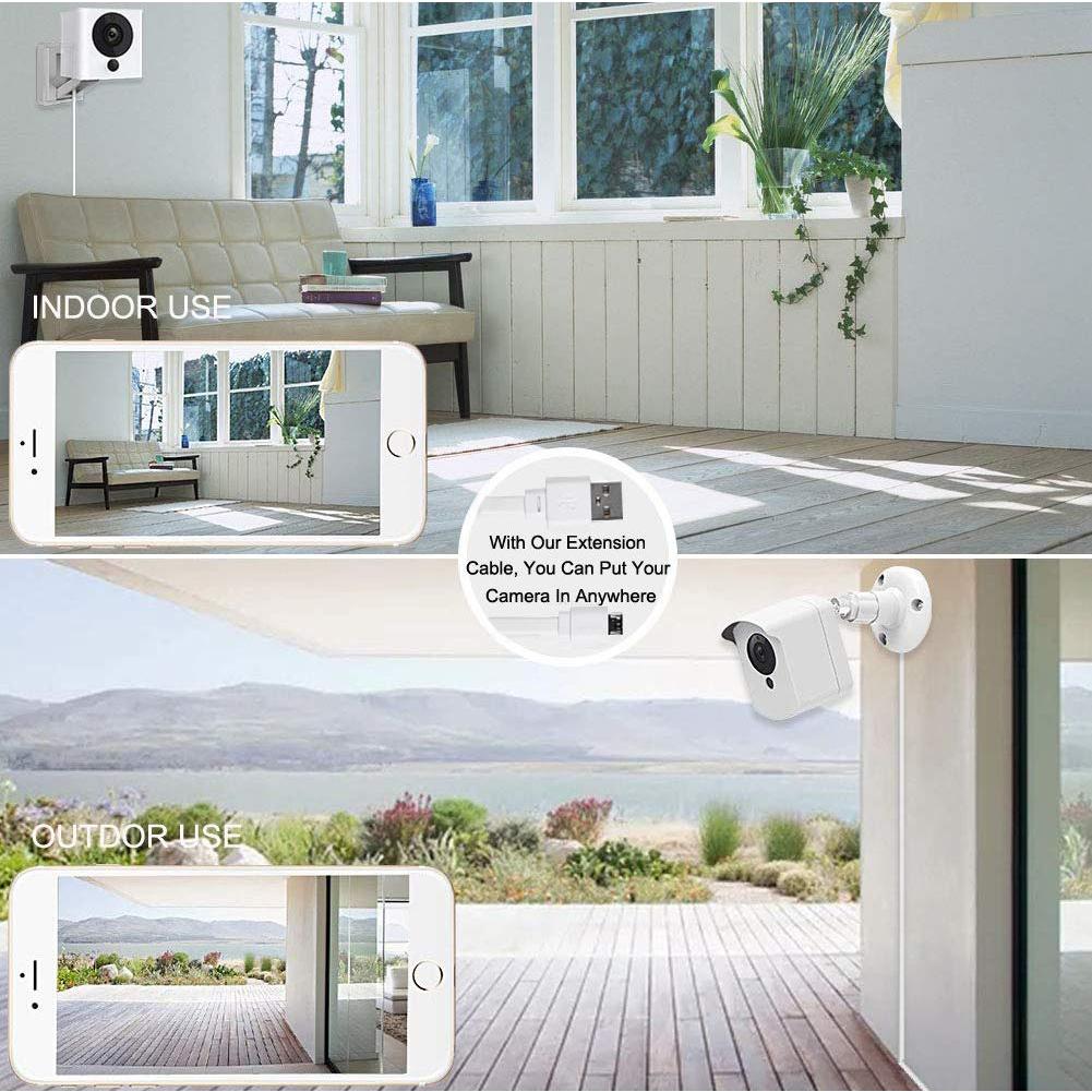 Paquete de 4 Cables de Extensión Micro USB 7.62 m SMAYS Blanco