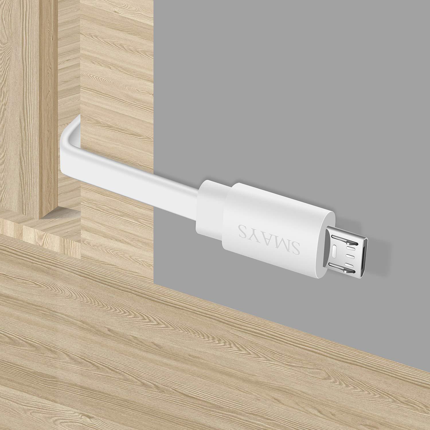 Paquete de 4 Cables de Extensión Micro USB 7.62 m SMAYS Blanco
