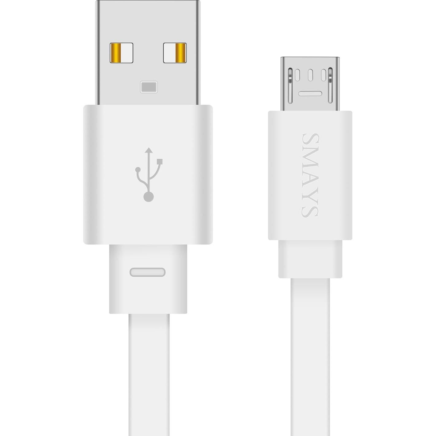 Paquete de 4 Cables de Extensión Micro USB 7.62 m SMAYS Blanco