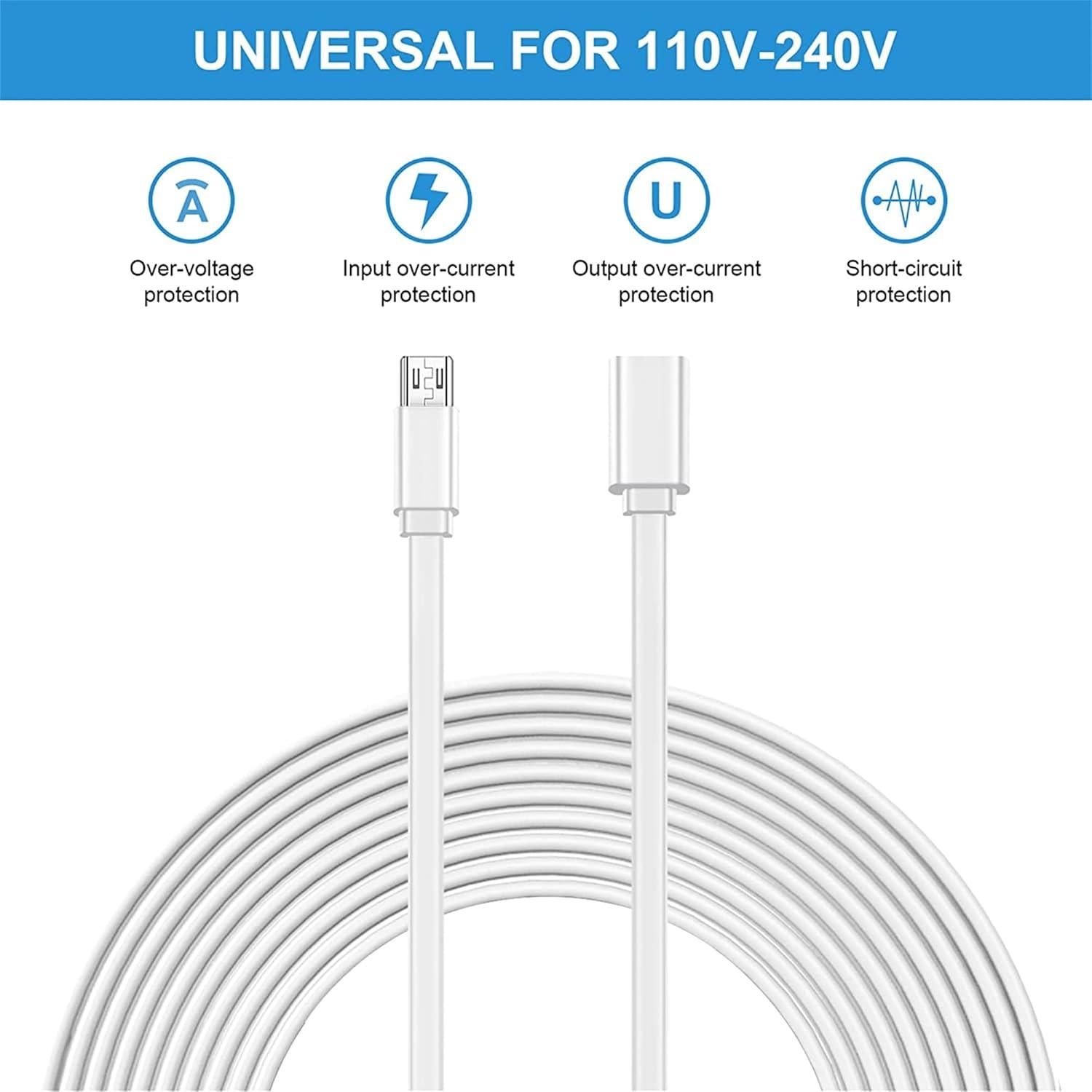 Cables de Extensión Micro USB Sumind 2 Paquetes 6.1m Blanco