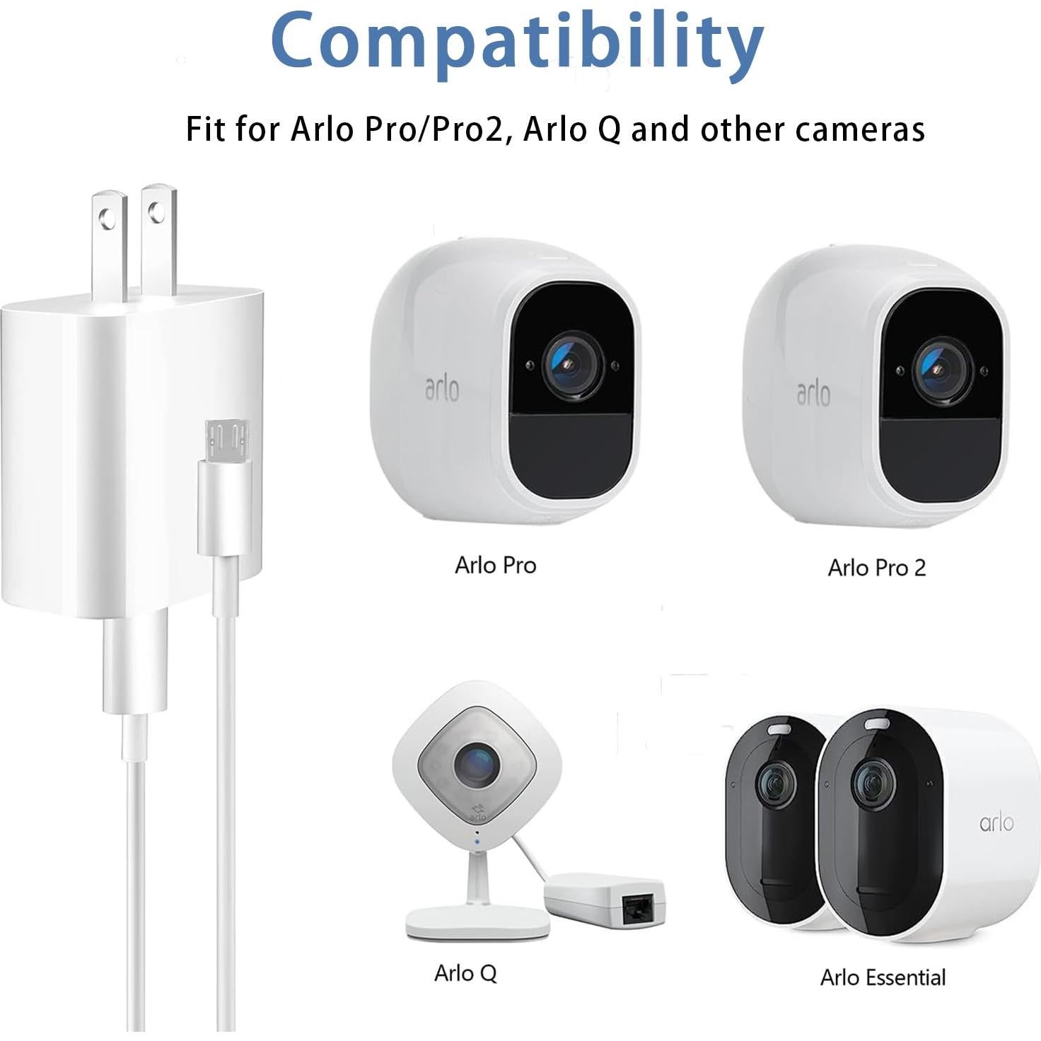 Adaptador de Carga 5 pies Odonm para Arlo Pro, Wyze Cam y más