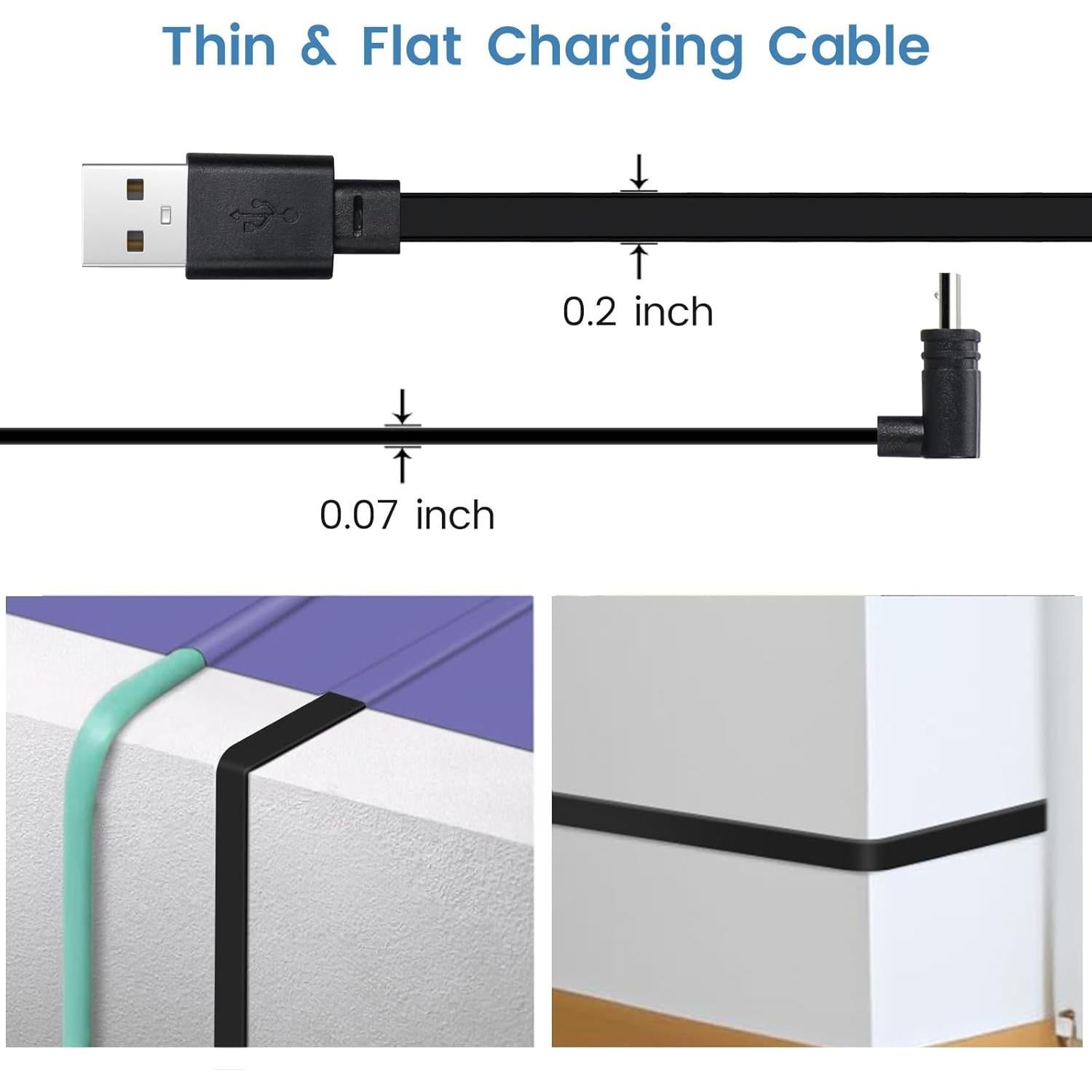Cable Micro USB 6m Smays para Cámara WYZE Cam Pan v3 - Paquete de 2