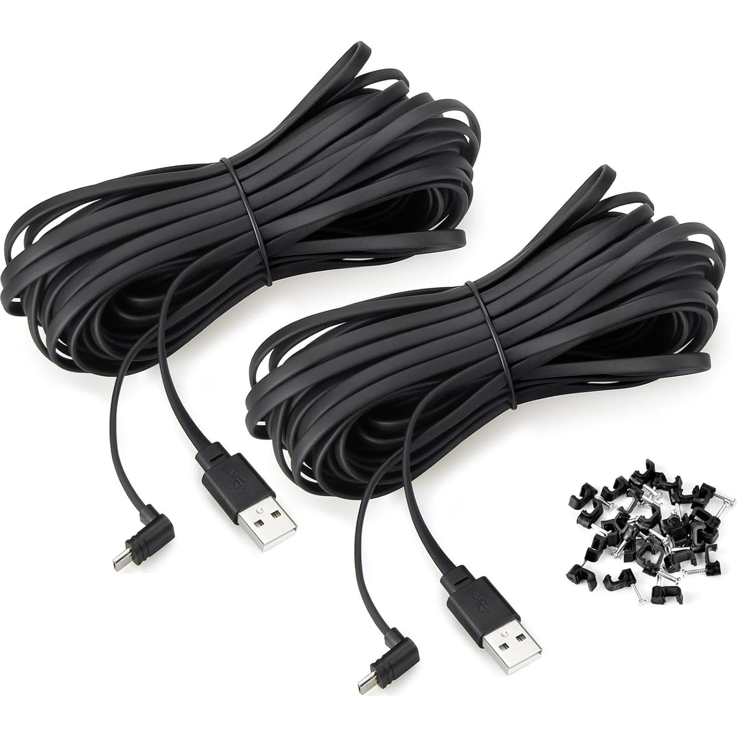 Cable Micro USB 6m Smays para Cámara WYZE Cam Pan v3 - Paquete de 2