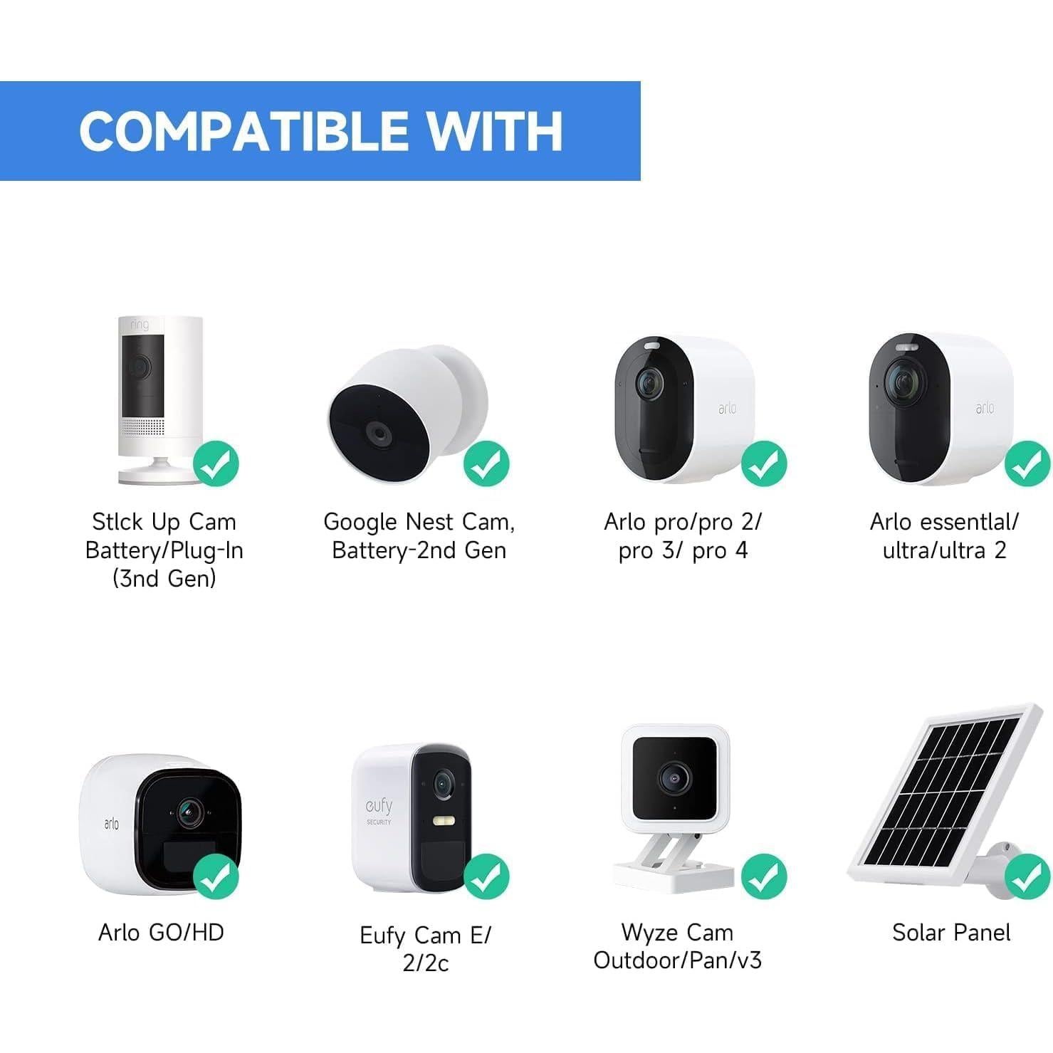 Soporte de Pared de Metal OLAIKE para Cámaras de Seguridad - Negro