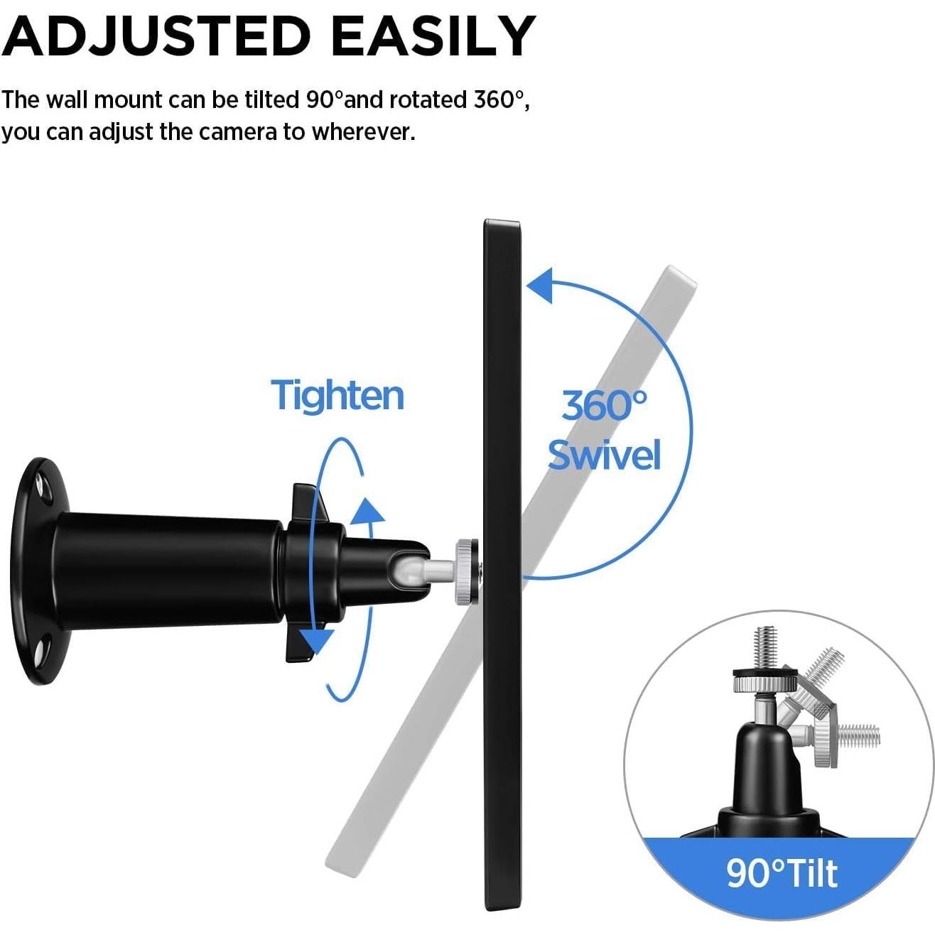 Soporte de Pared de Metal OLAIKE para Cámaras de Seguridad - Negro