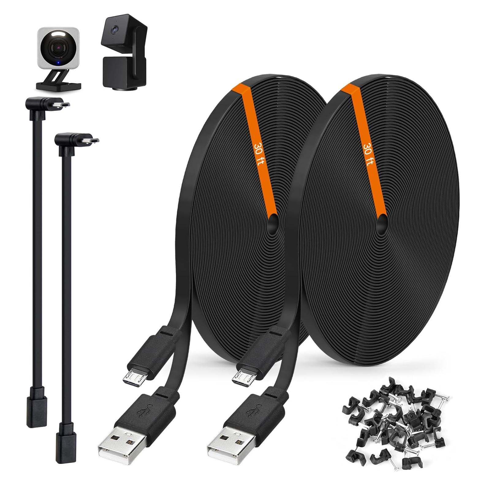 Paquete de 2 Cables de Extensión de Poder 30 pies Weishan