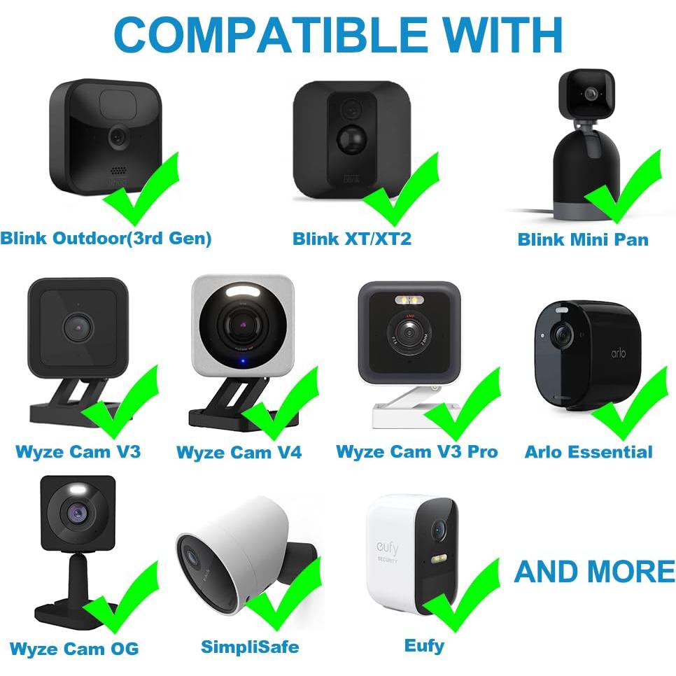 Cable de Extensión de Poder 26FT JJMASEE para Cámaras Micro USB