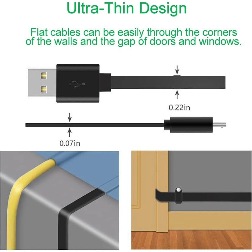 Cable de Extensión de Poder 26FT JJMASEE para Cámaras Micro USB