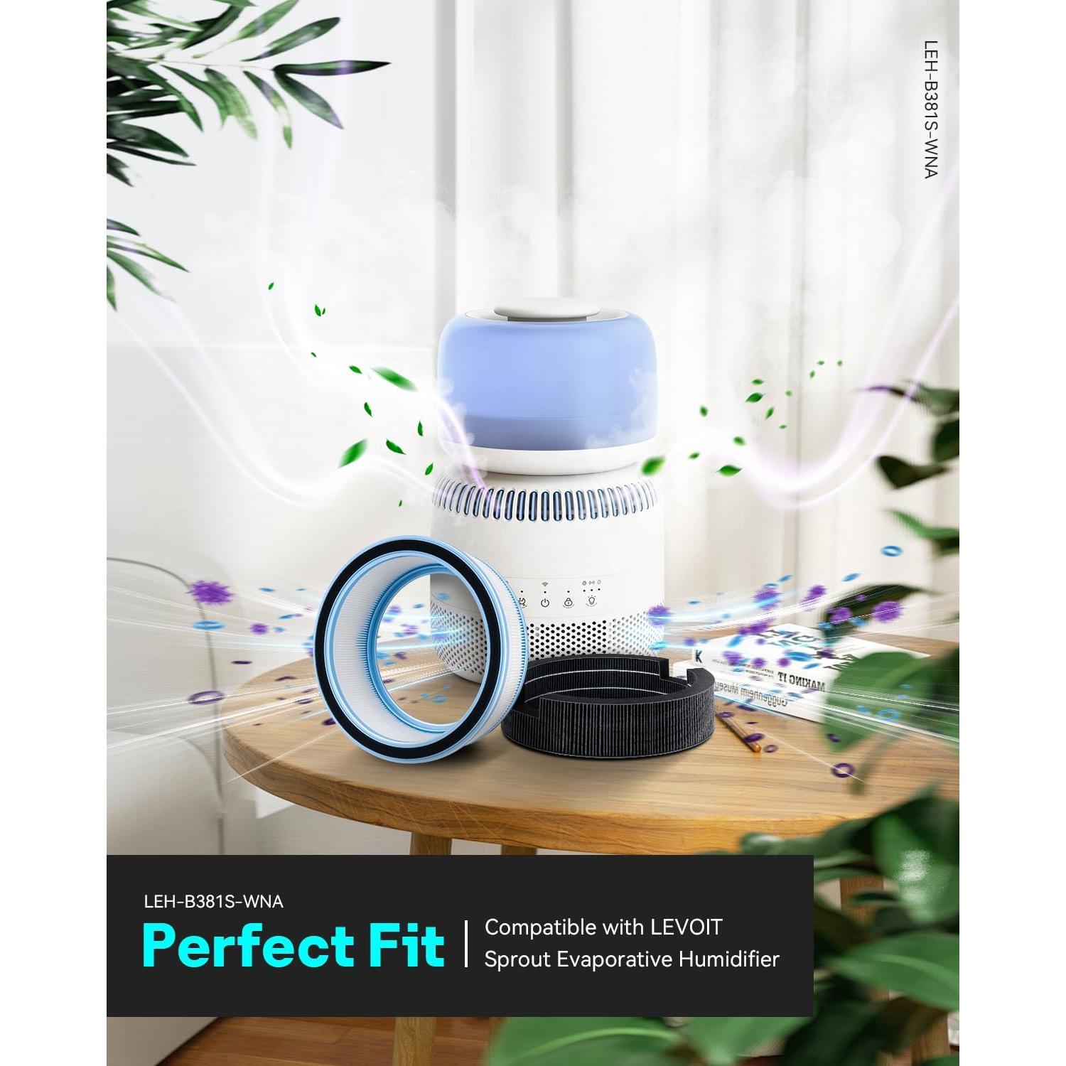 Filtros HEPA y de Mecha Leemone para Humidificador LEVOIT Sprout
