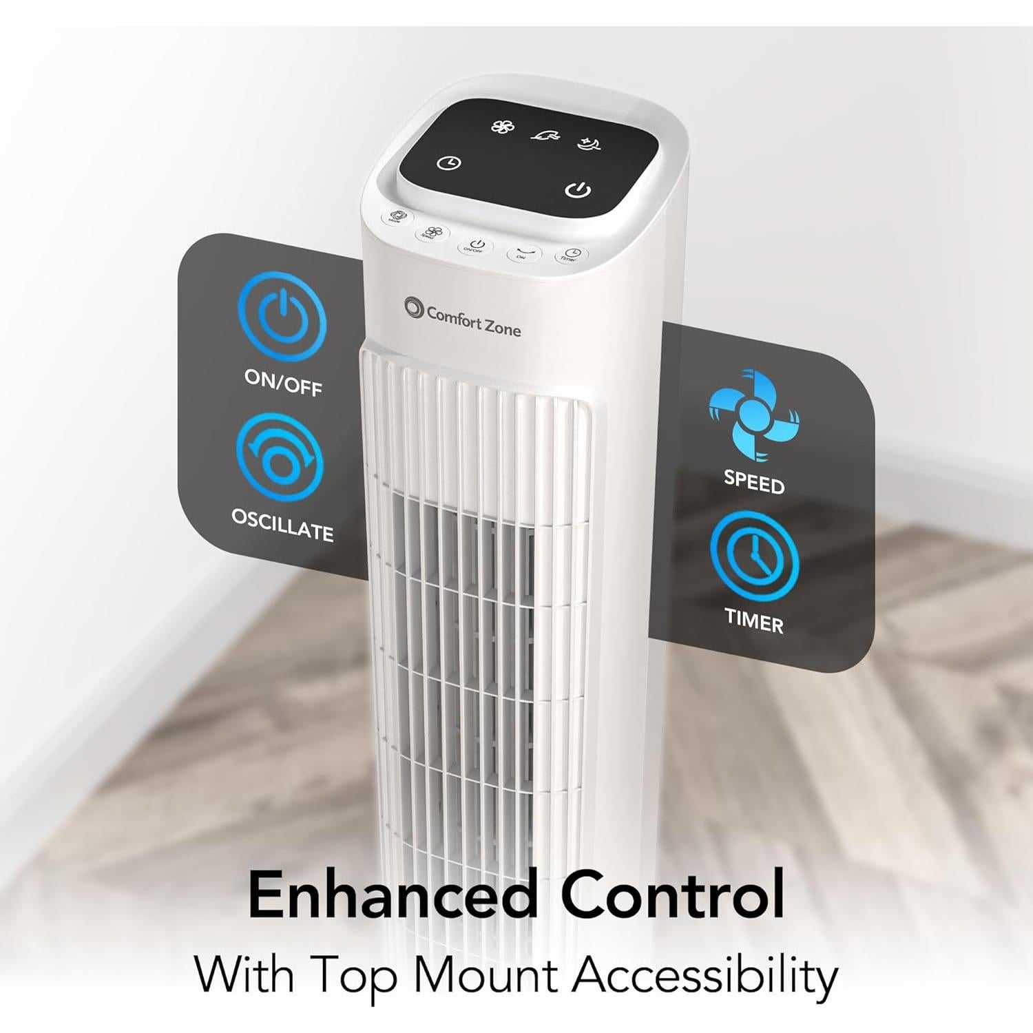 Ventilador de Torre Comfort Zone CZ12567 91.44 cm Control Remoto