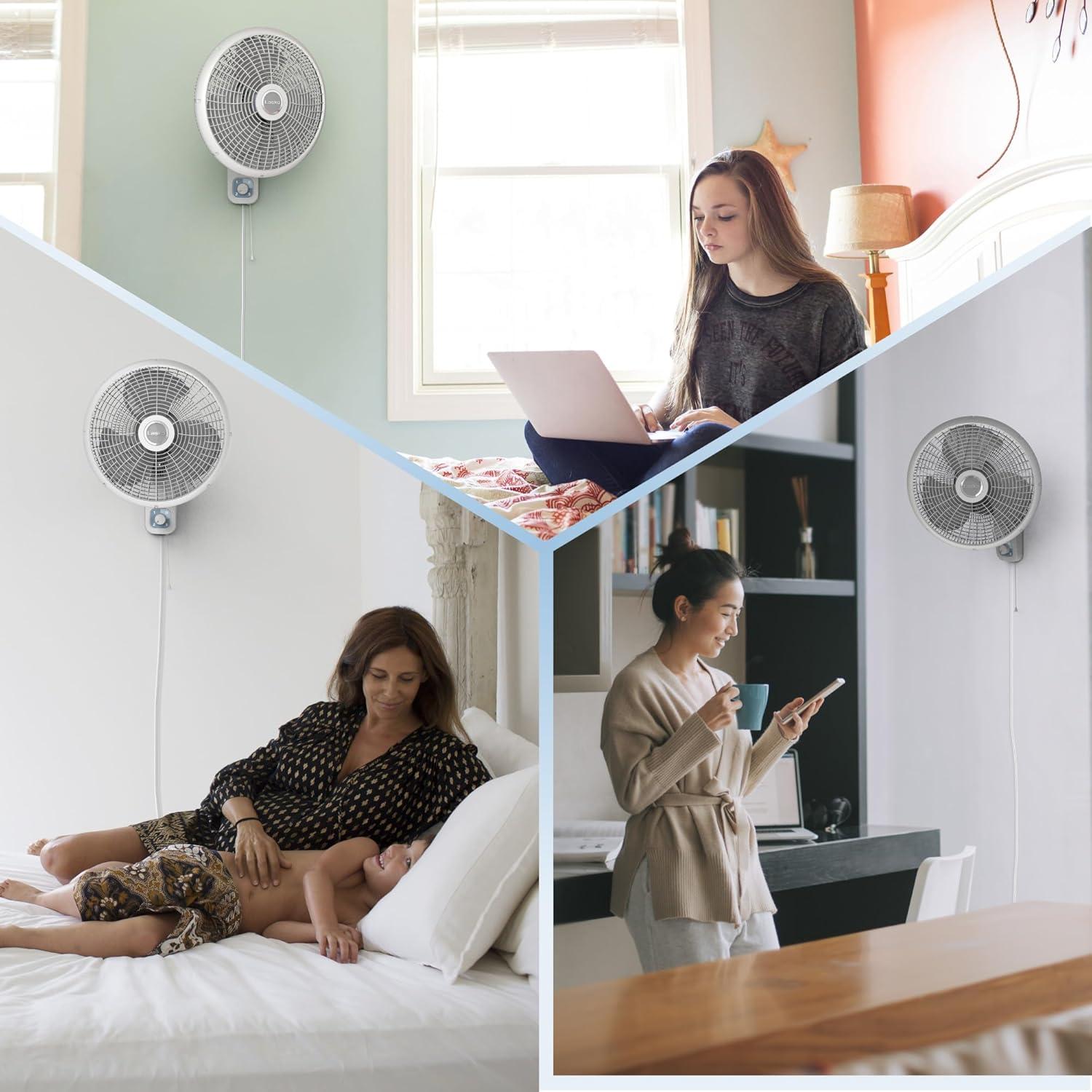 Ventilador de Pared Lasko M16900 16" Oscilante 3 Velocidades