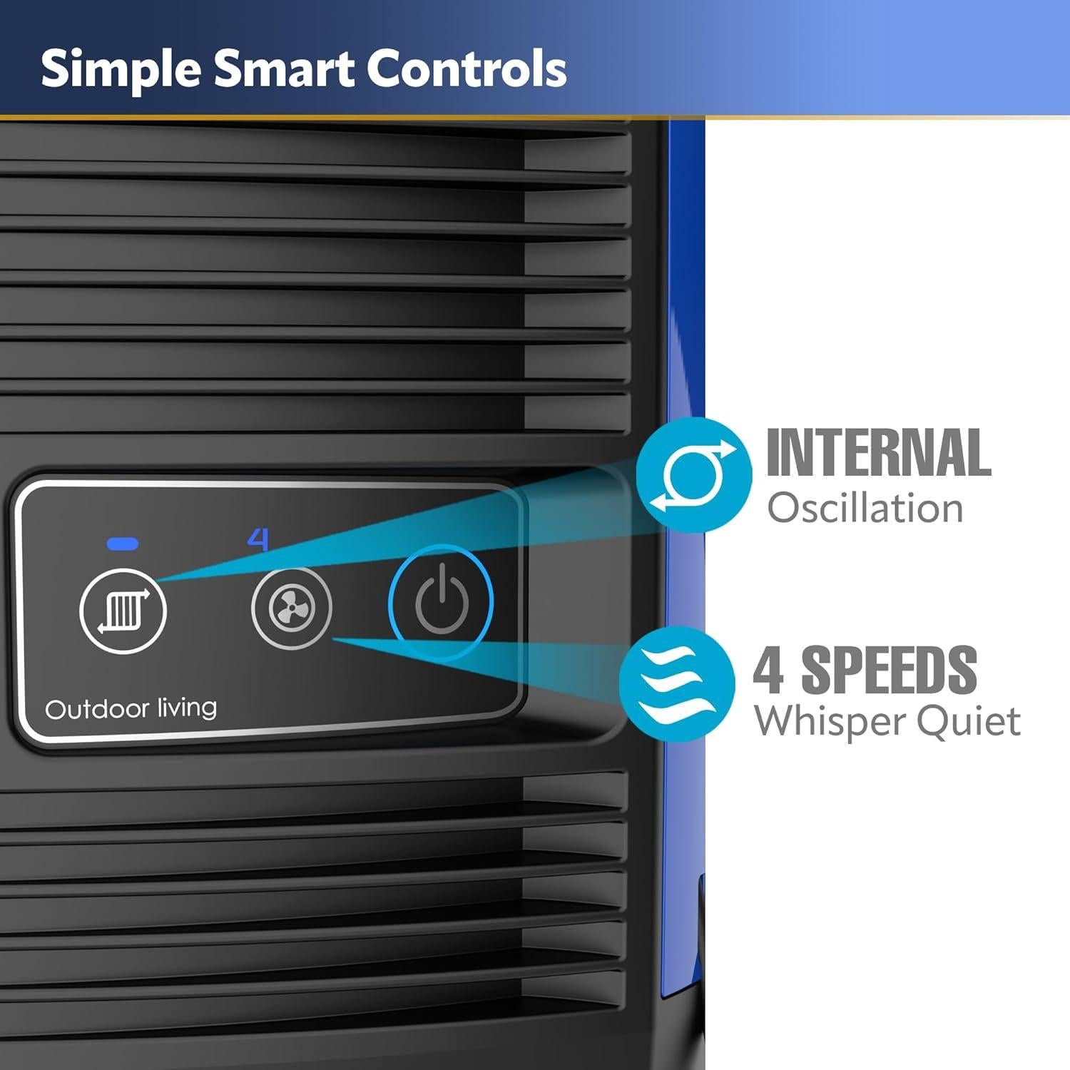 Ventilador de Torre Lasko Misto Exterior 4 Velocidades Oscilante