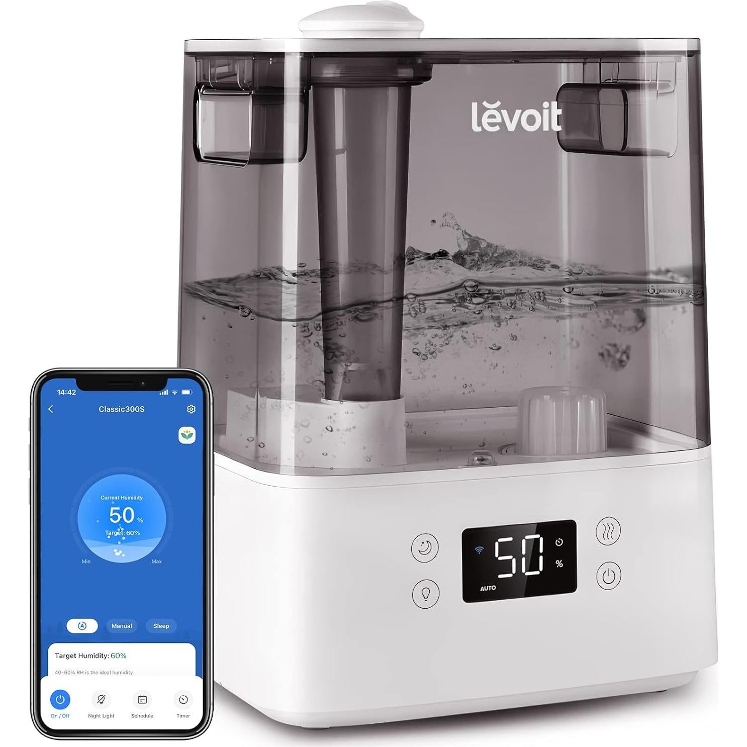 Humidificador y Purificador de Aire LEVOIT 6L para Dormitorio