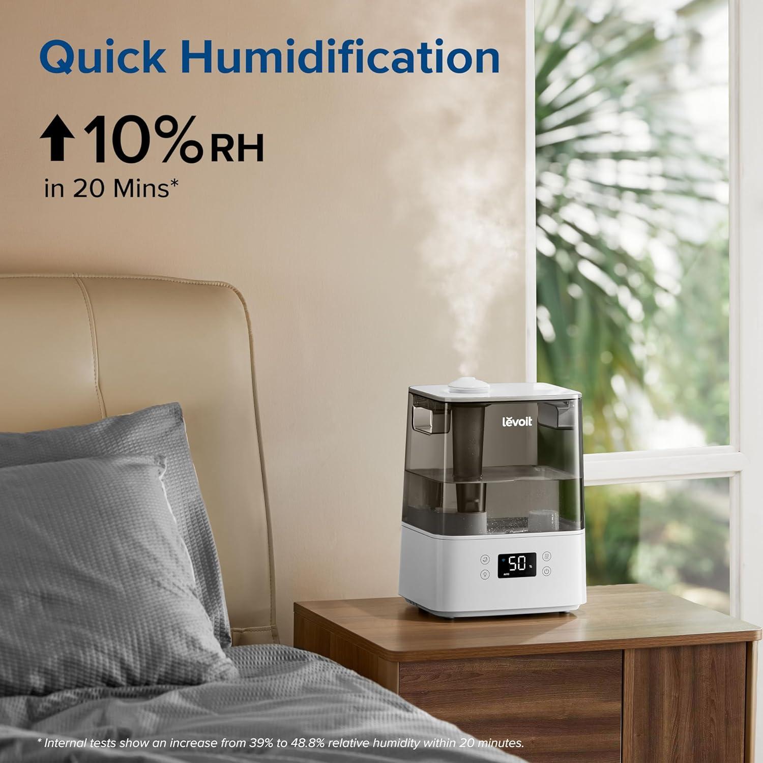 Humidificador LEVOIT LV600S 6L para Dormitorio Automático Gris
