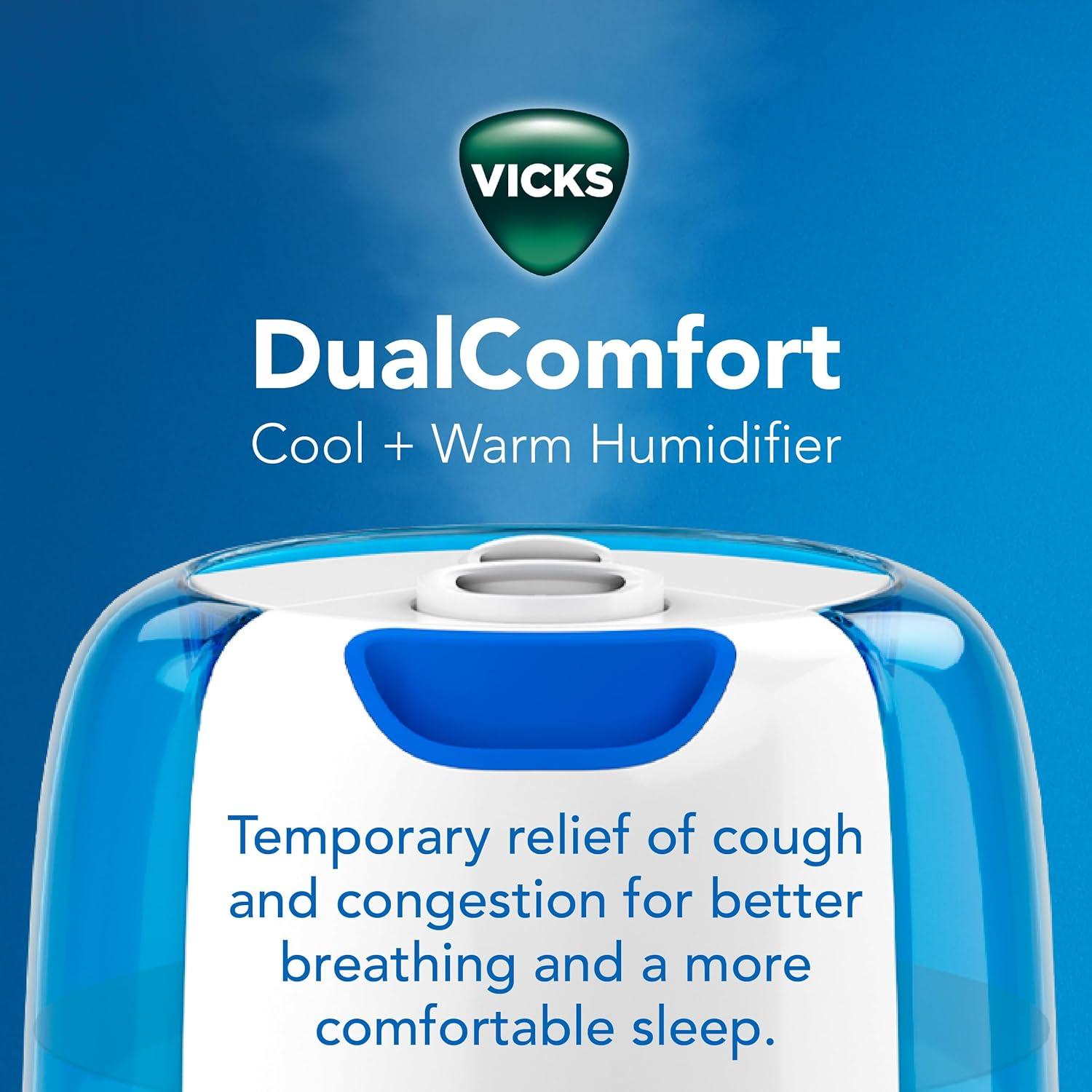 Humidificador Vicks Dual Comfort 25.7cm Niebla Fría y Caliente