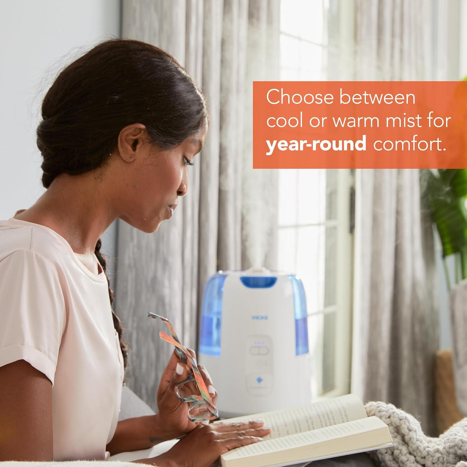 Humidificador Vicks Dual Comfort 25.7cm Niebla Fría y Caliente