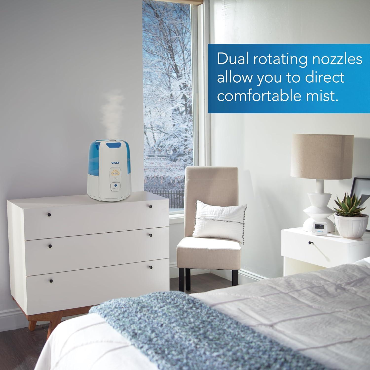 Humidificador Vicks Dual Comfort 25.7cm Niebla Fría y Caliente