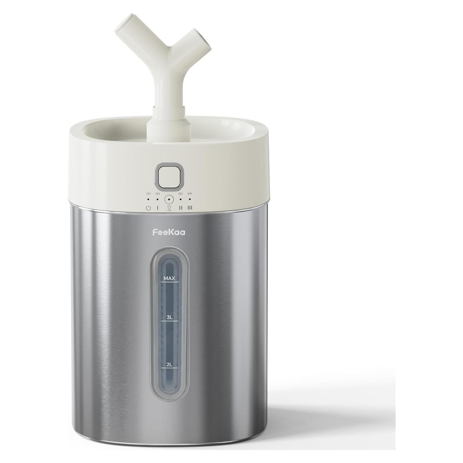 Humidificador Ultrasonido Feekaa 4L Acero Inoxidable 500ft²