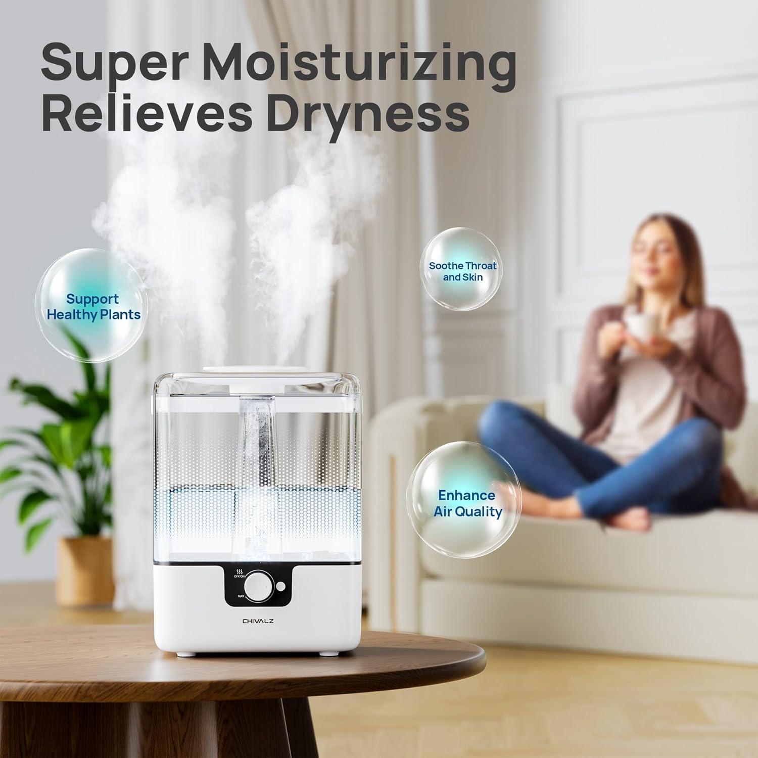 Humidificador CHIVALZ 6L Ultrasonido para Dormitorio Silencioso