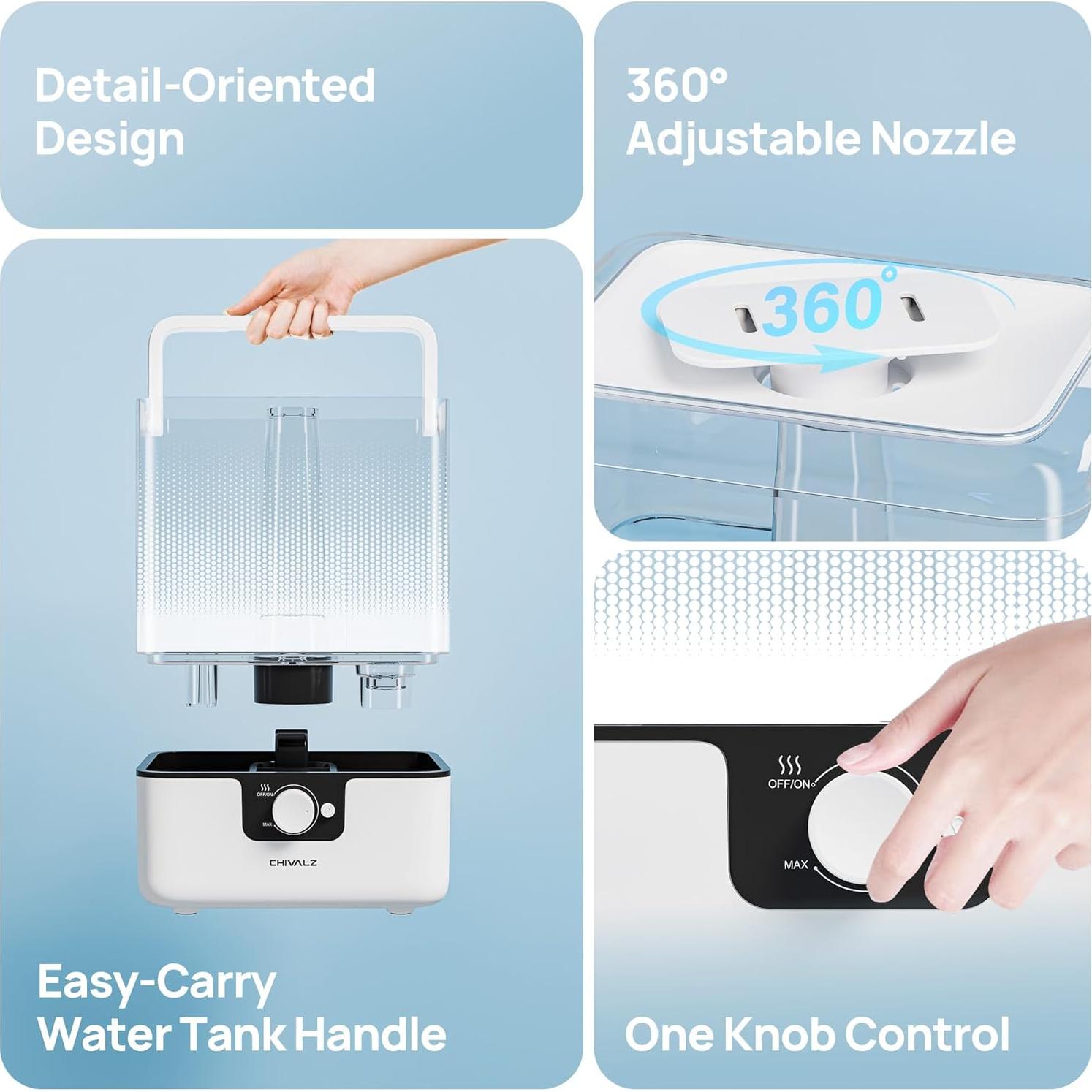 Humidificador CHIVALZ 6L Ultrasonido para Dormitorio Silencioso