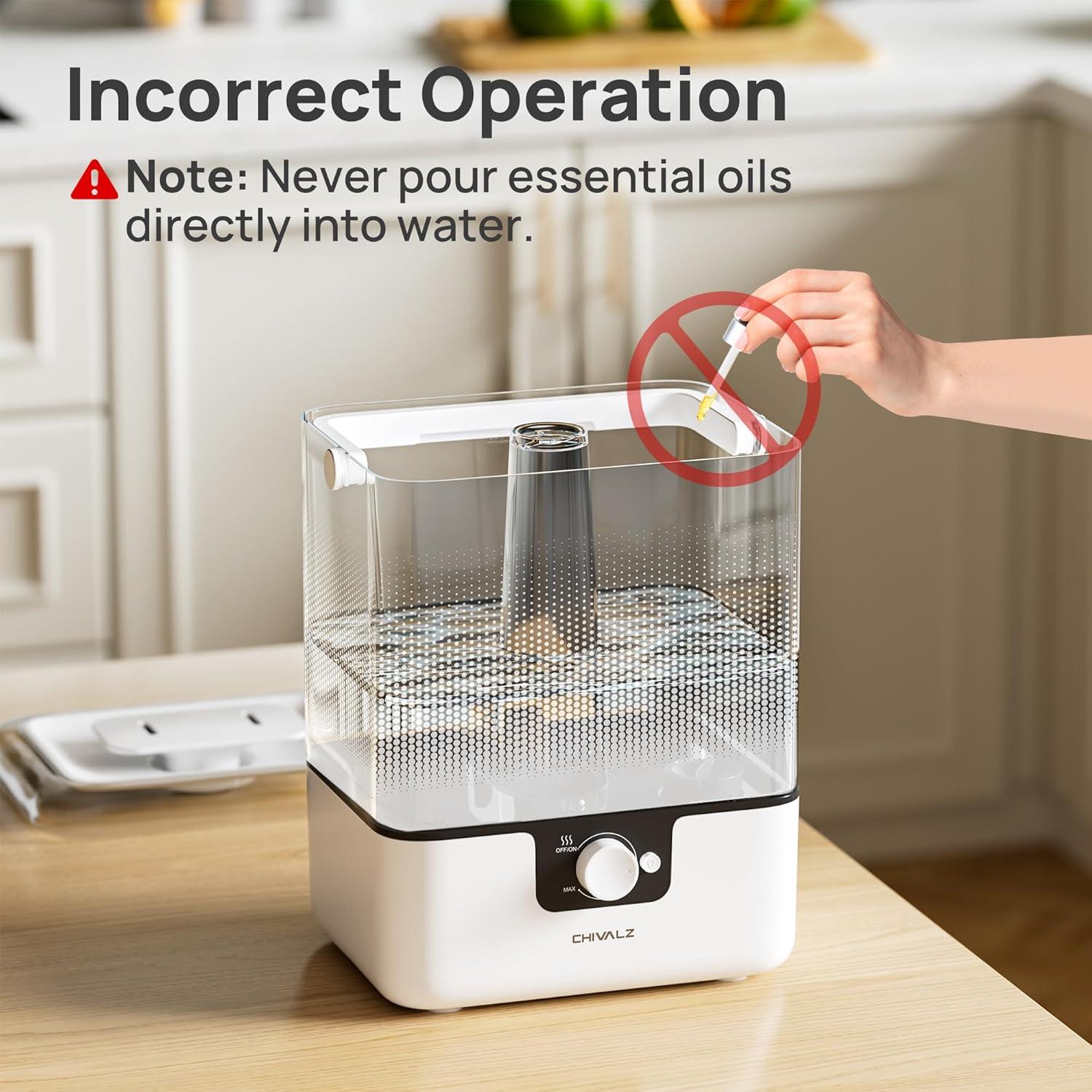 Humidificador CHIVALZ 6L Ultrasonido para Dormitorio Silencioso