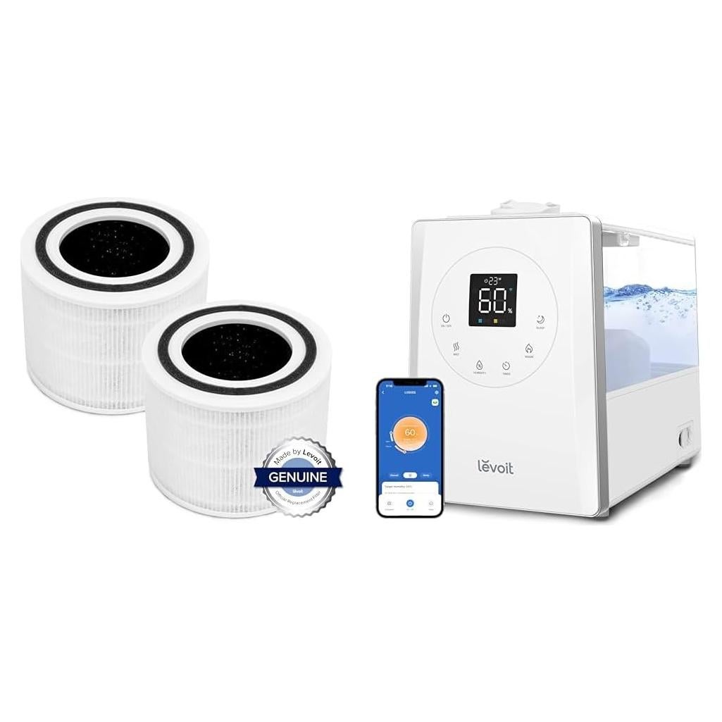 Paquete de 2 Filtros de Reemplazo LEVOIT Core 300 y Humidificador LV600S