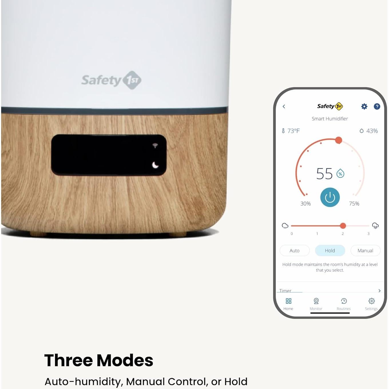 Humidificador Inteligente Safety 1st 3.8L con App y Luz Nocturna