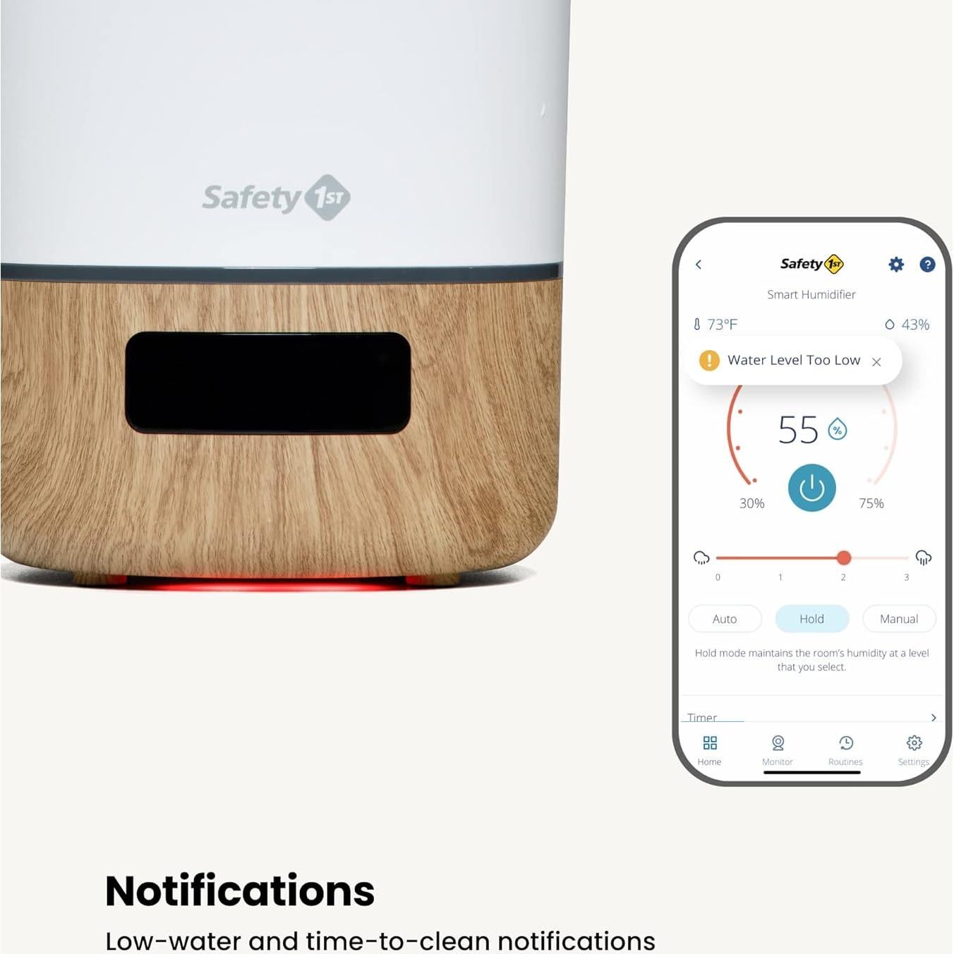 Humidificador Inteligente Safety 1st 3.8L con App y Luz Nocturna