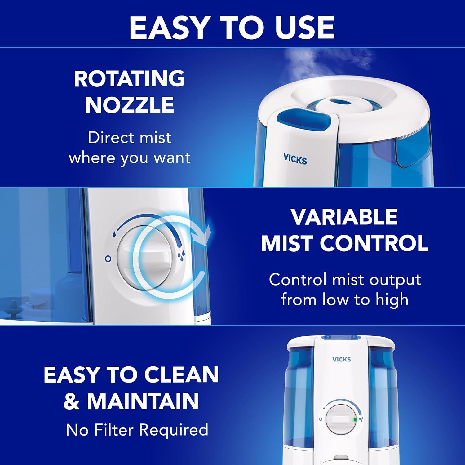 Humidificador de niebla fría Vicks CoolRelief 4.54L para bebés