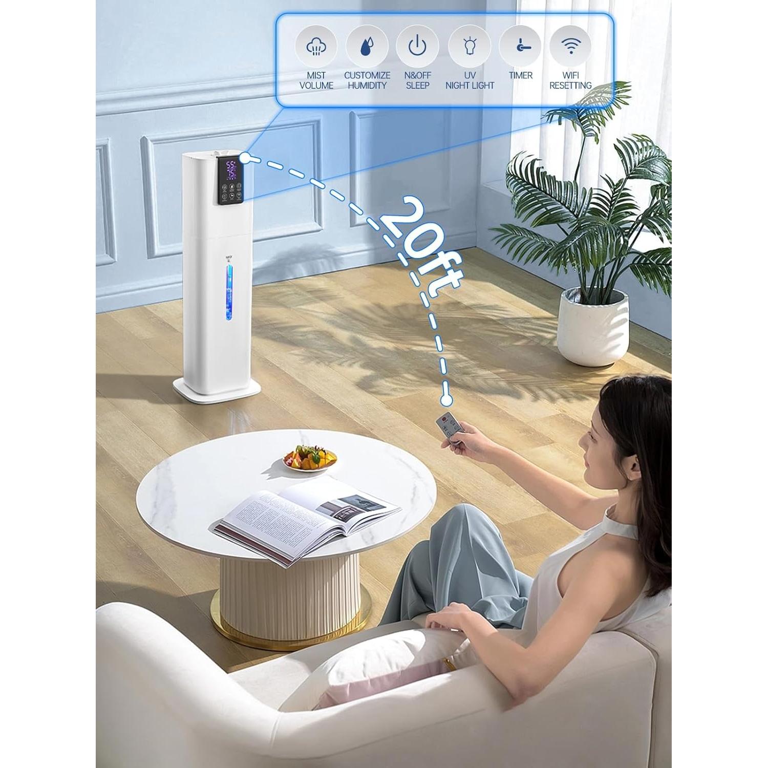 Humidificador Inteligente Hiswelle H786 8L Control Remoto Blanco