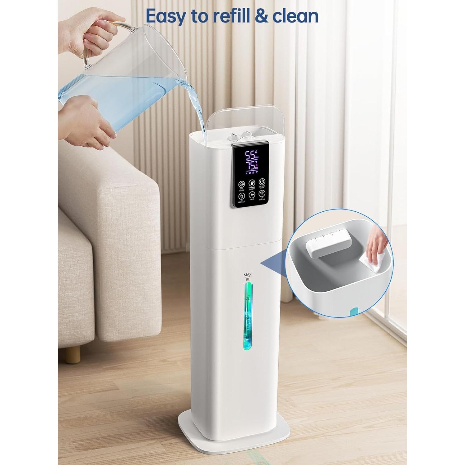 Humidificador Inteligente Hiswelle H786 8L Control Remoto Blanco