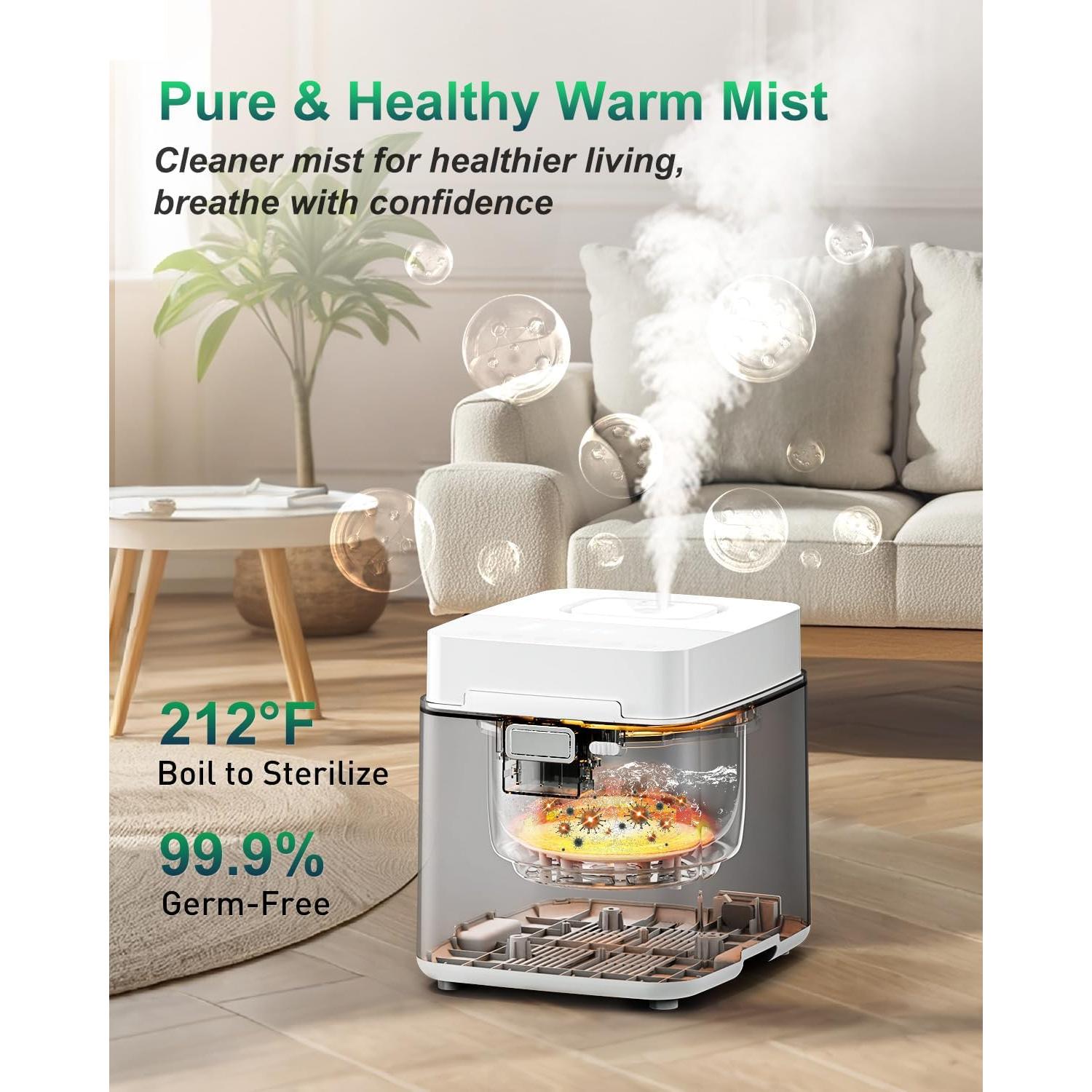 Humidificador de Acero Inoxidable Mifasol 3.3L Vapor Calido