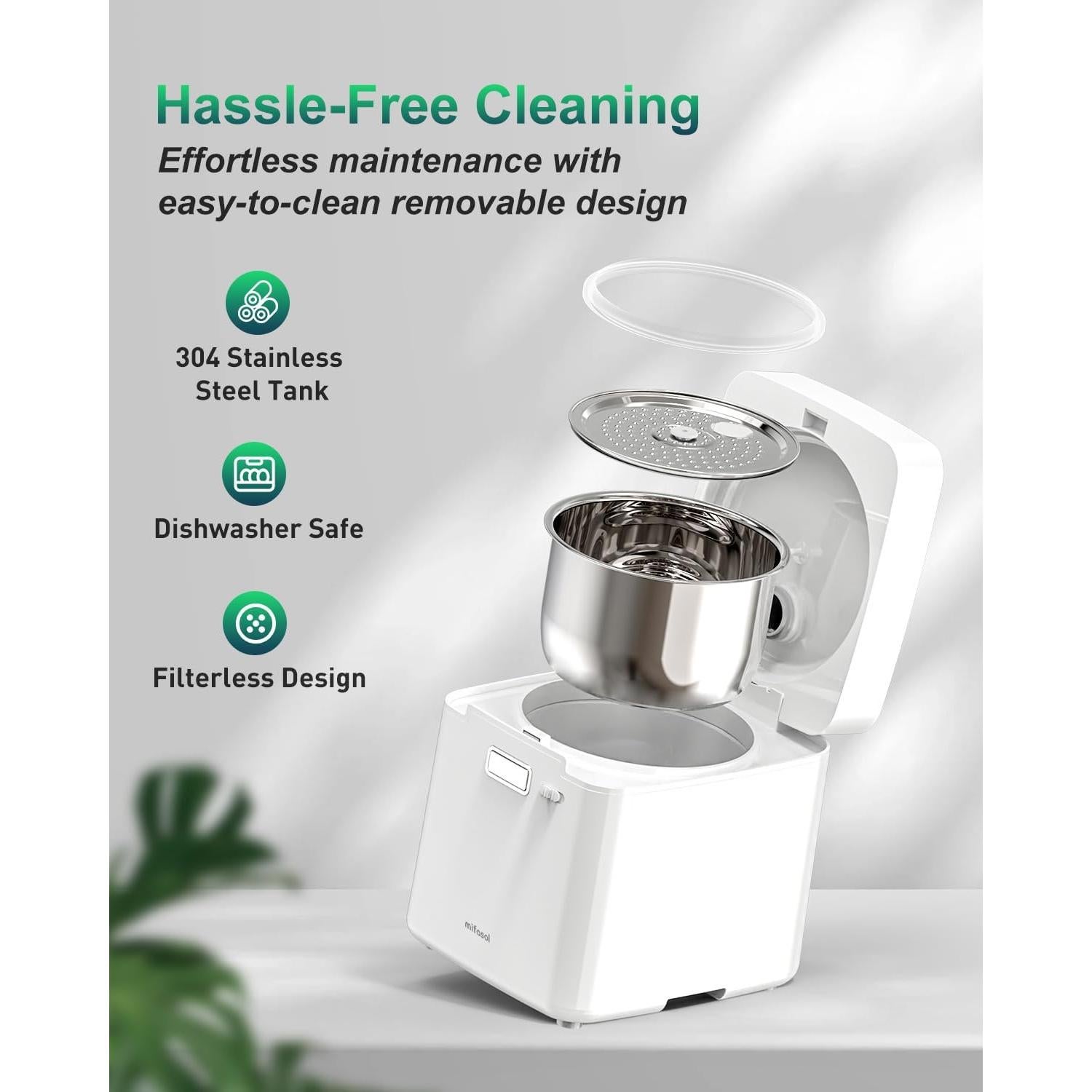 Humidificador de Acero Inoxidable Mifasol 3.3L Vapor Calido