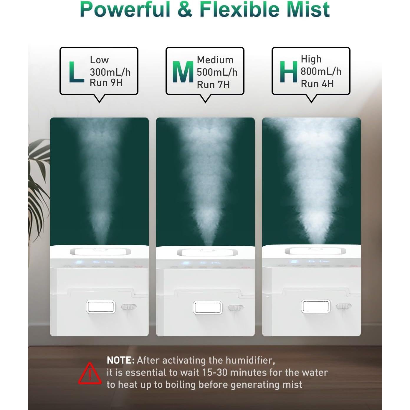 Humidificador de Acero Inoxidable Mifasol 3.3L Vapor Calido