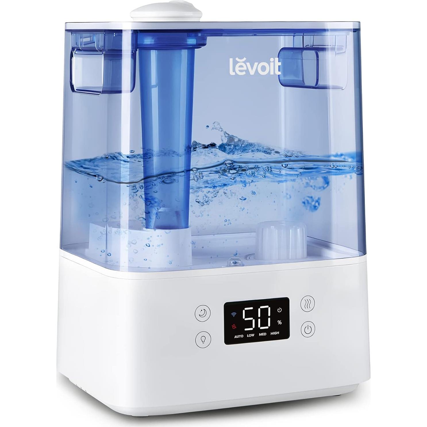 Humidificador Ultrasonido LEVOIT 6L Vapor Frío y Caliente