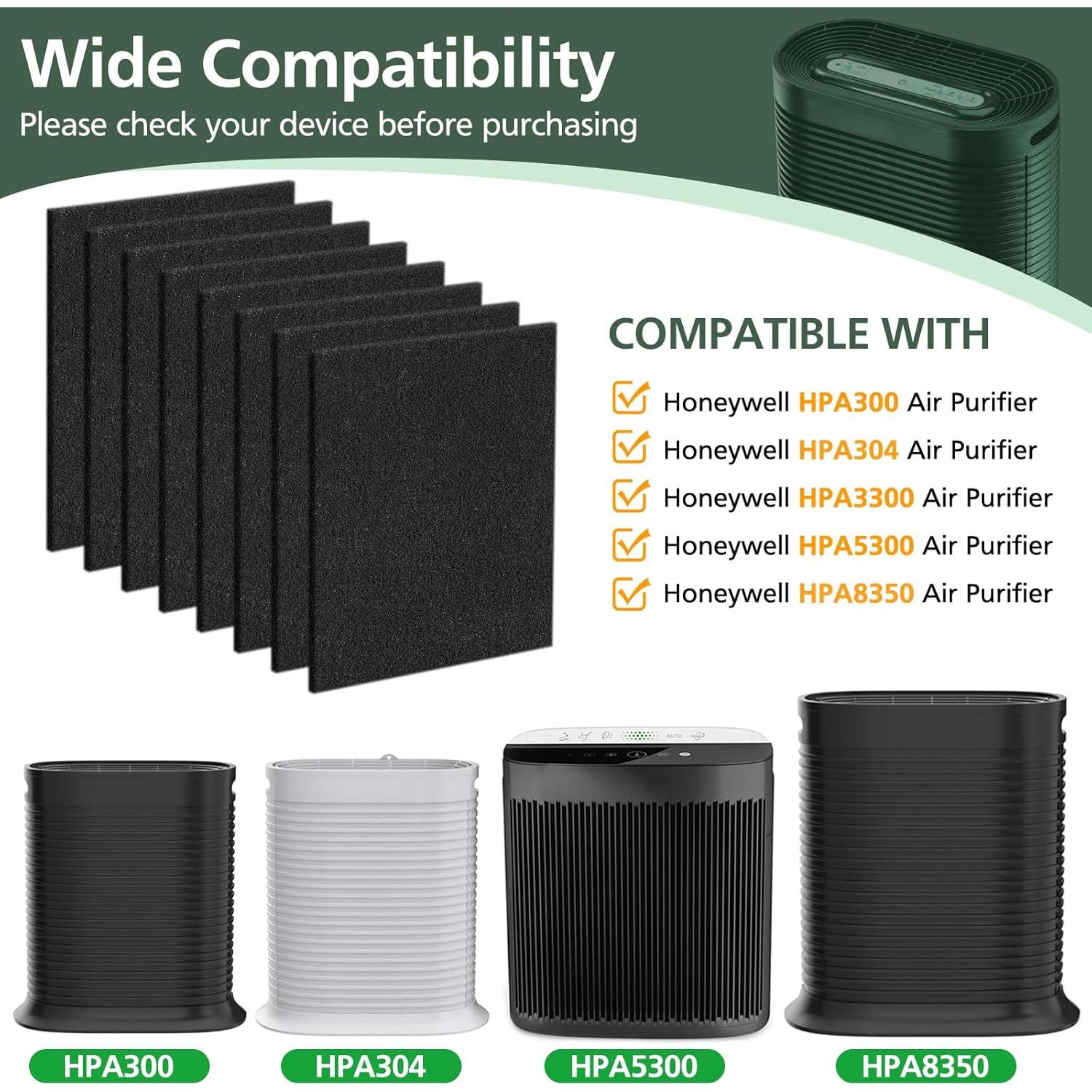 Paquete de 8 Filtros Pre HPA300 A Isinlive para Purificador Honeywell