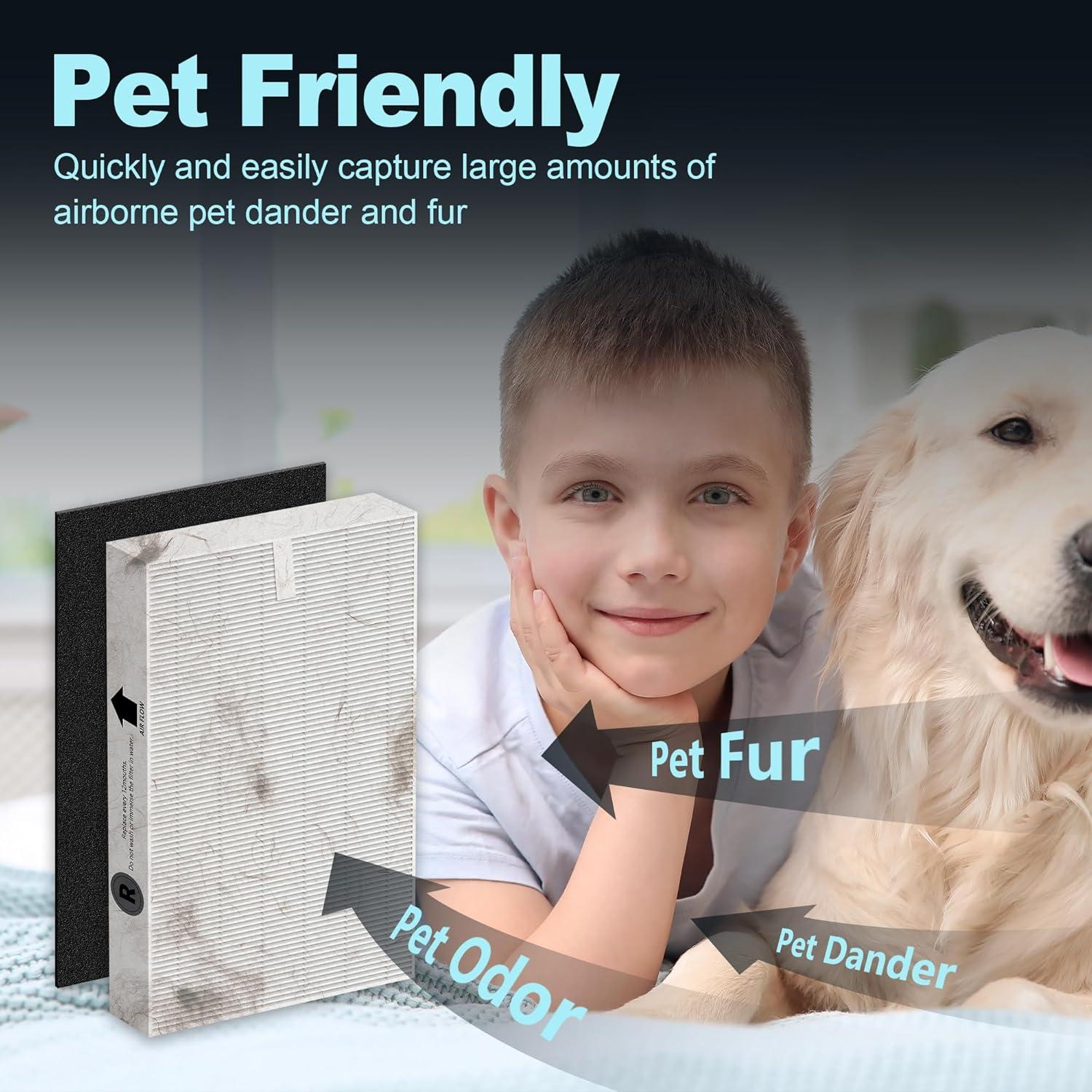 Filtro HEPA HPA300 PETOX para Purificadores Honeywell - 6 HEPA R + 8 Pre-Filtros