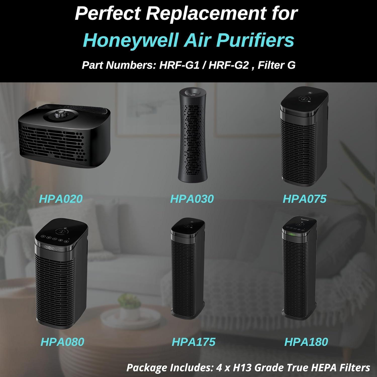 Filtro HEPA G Verdadero 4 Paquetes Omaeon para Honeywell