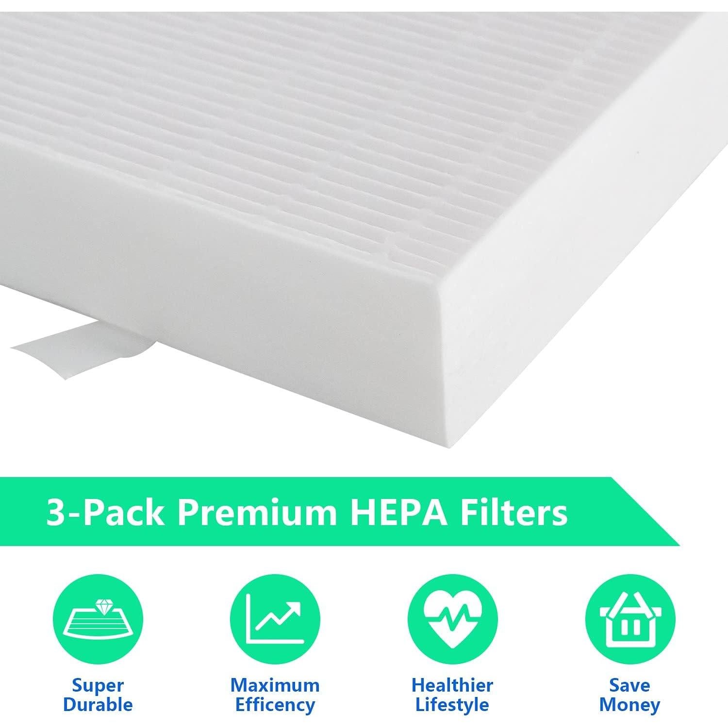 Paquete de 3 Filtros HEPA Verdadero Pokin HRF-R2 para Purificador Honeywell