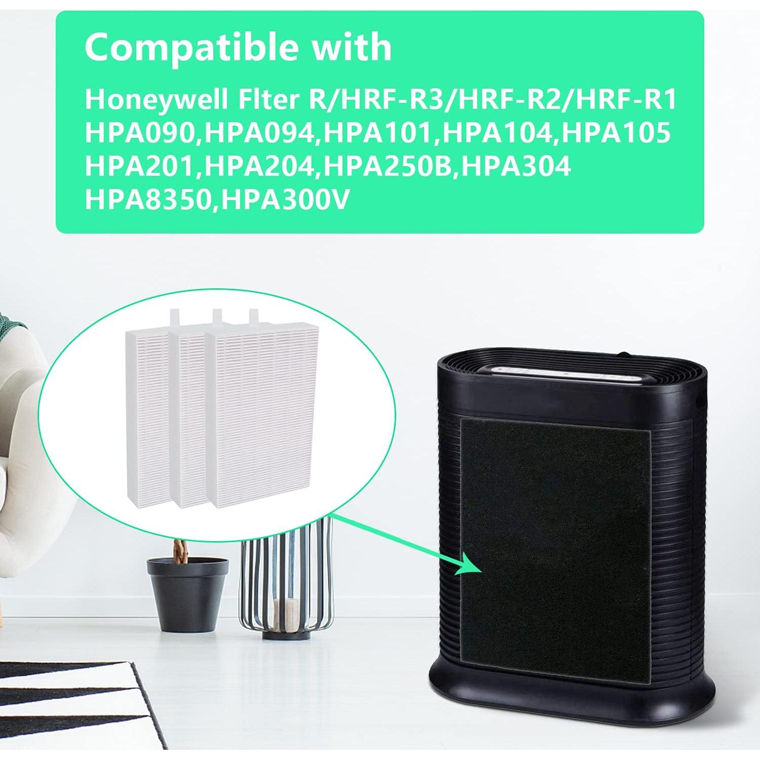 Paquete de 3 Filtros HEPA Verdadero Pokin HRF-R2 para Purificador Honeywell