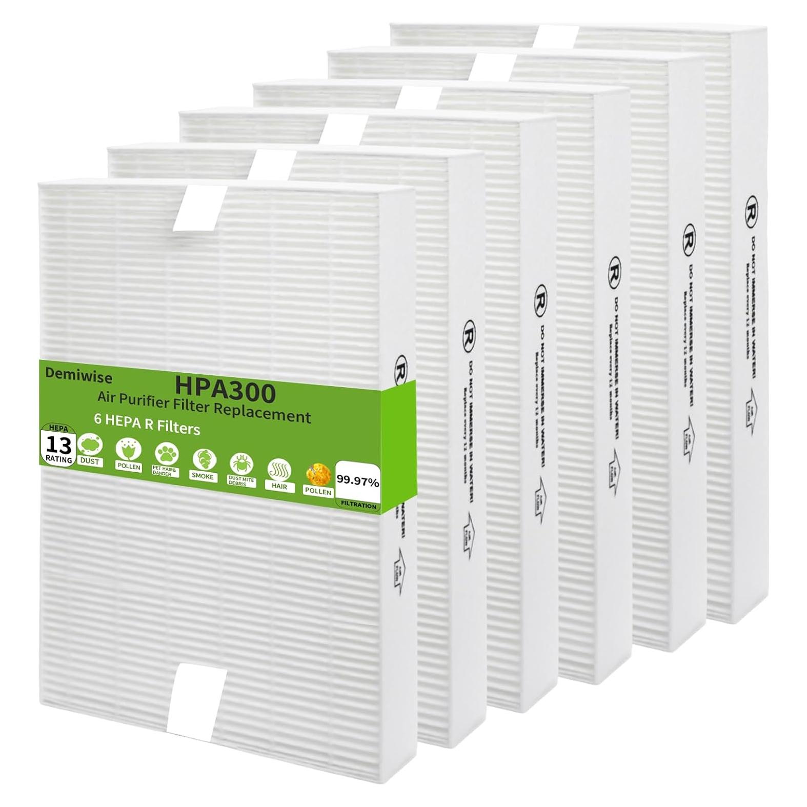 Filtros HEPA Demiwise para Purificadores Honeywell HPA300 - Paquete de 6