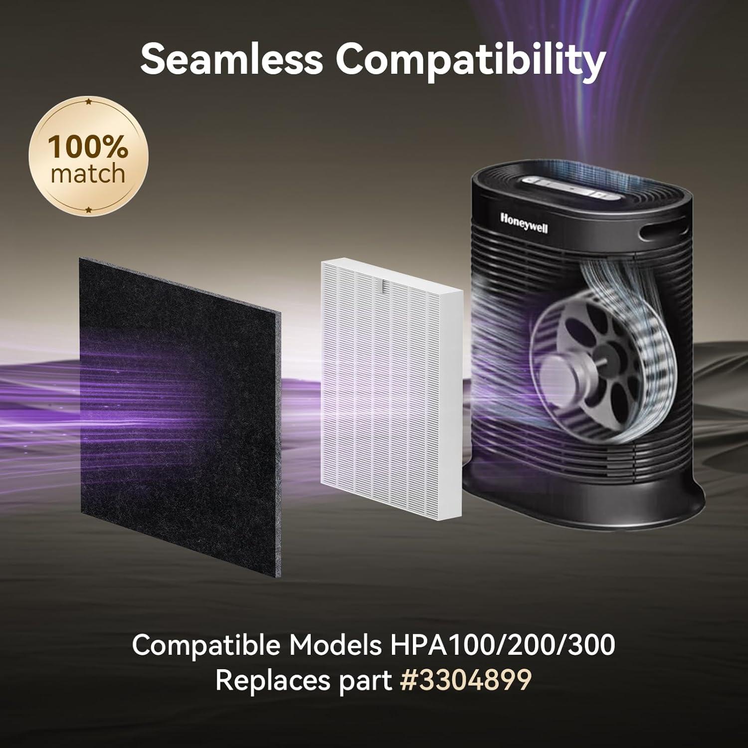 Filtro HEPA HPA300 Honeywell - 3 Filtros HEPA + 4 Pre-Filtros