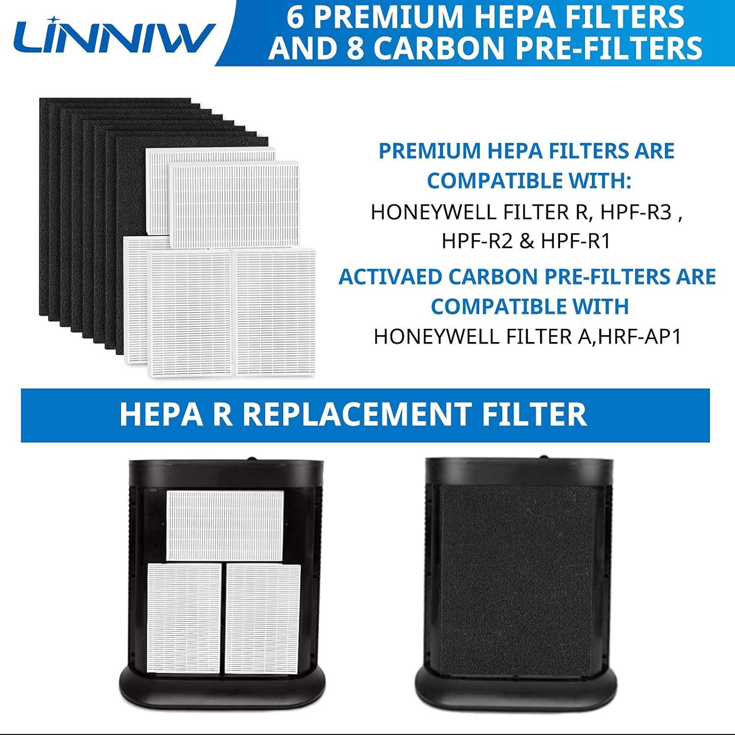 Filtro HEPA LINNIW HPA300 Compatible con Purificadores Honeywell