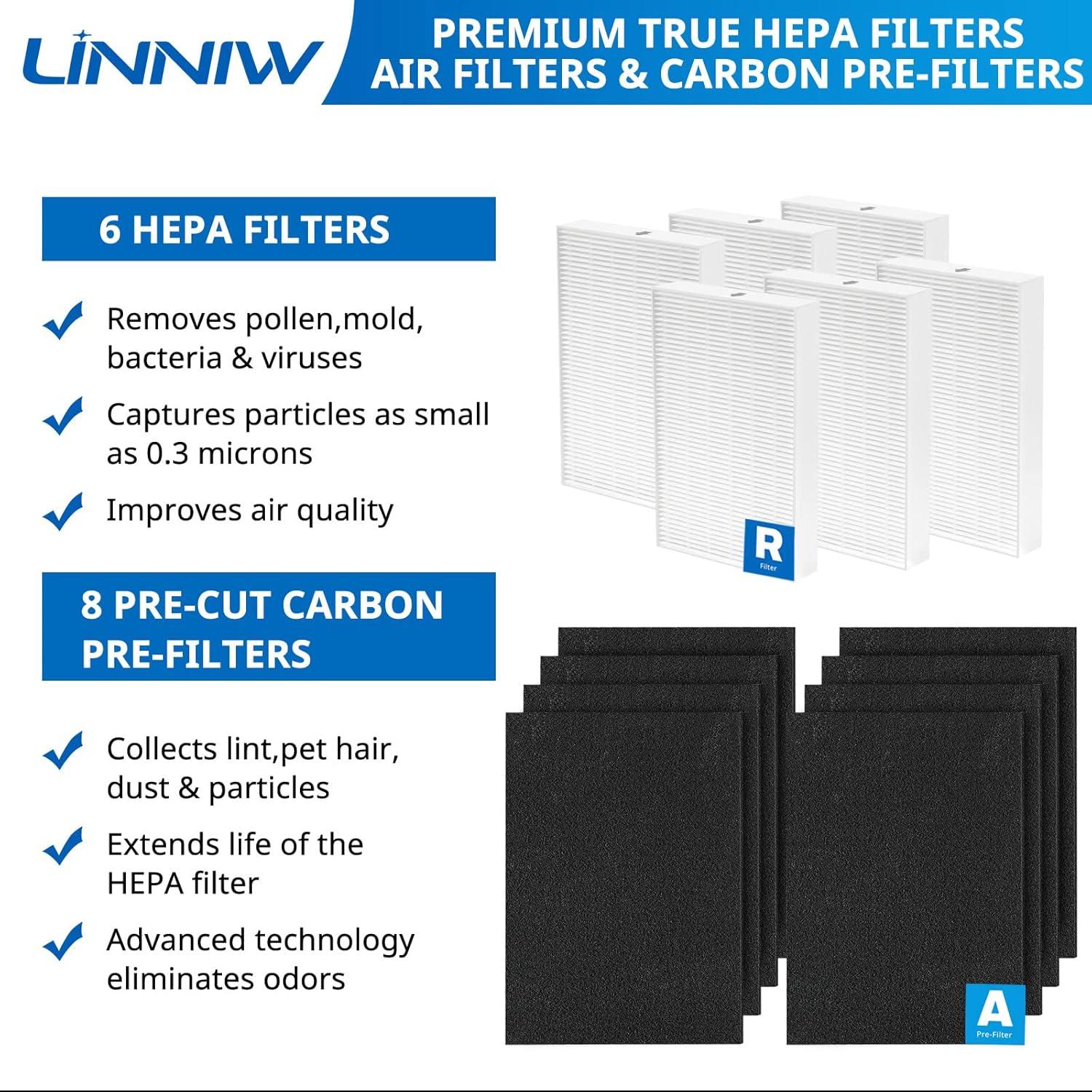 Filtro HEPA LINNIW HPA300 Compatible con Purificadores Honeywell