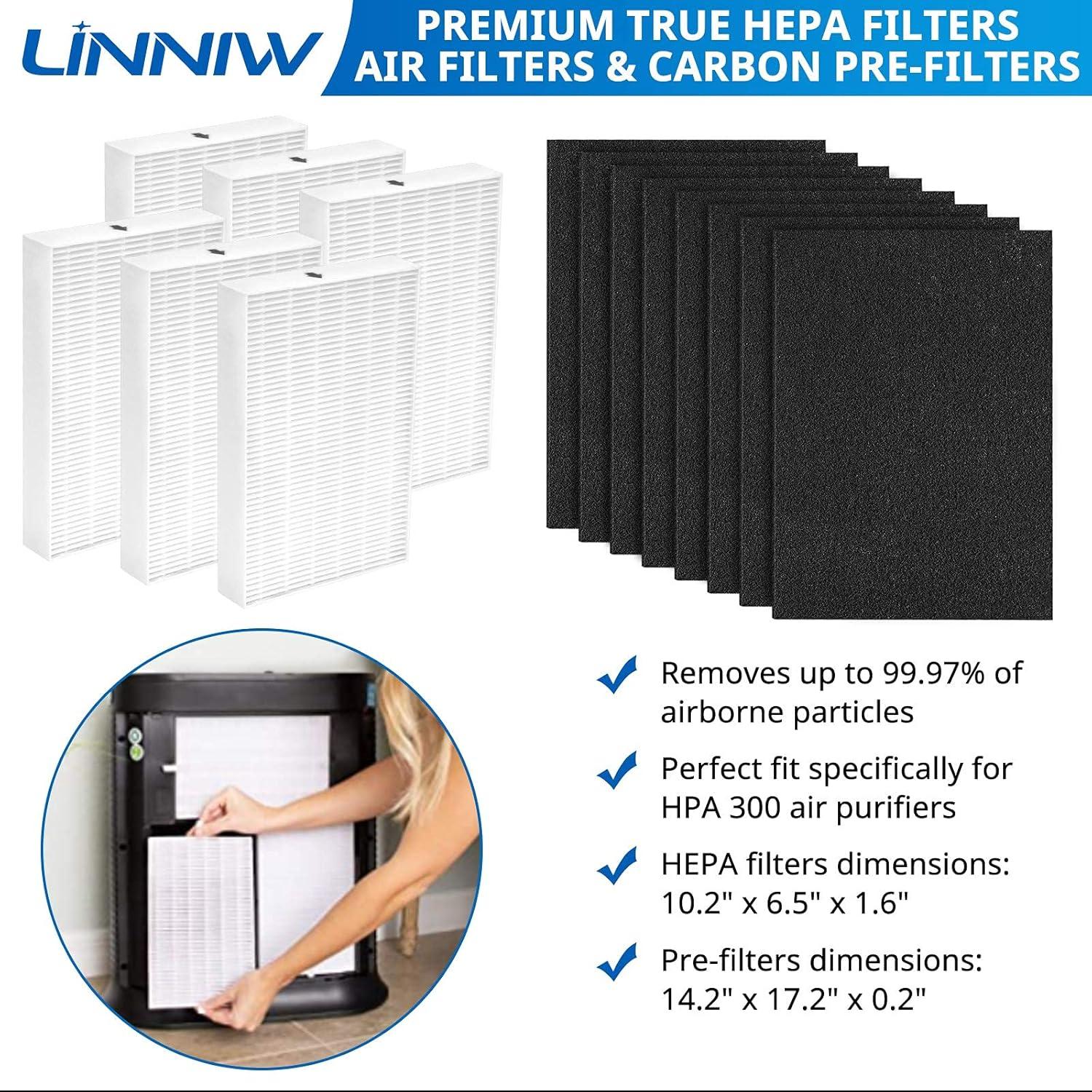 Filtro HEPA LINNIW HPA300 Compatible con Purificadores Honeywell