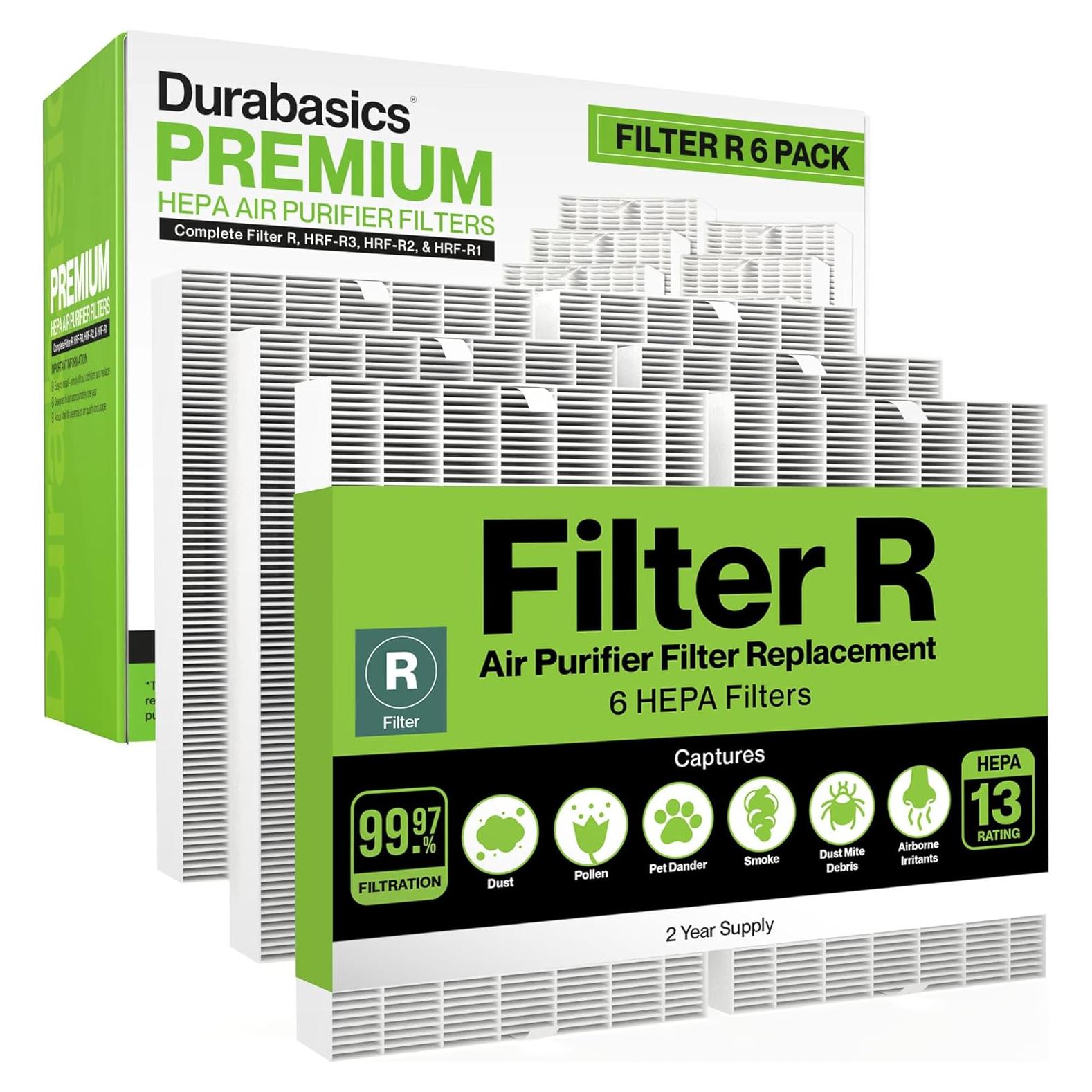 Paquete de 6 Filtros HEPA Durabasics para Purificador Honeywell