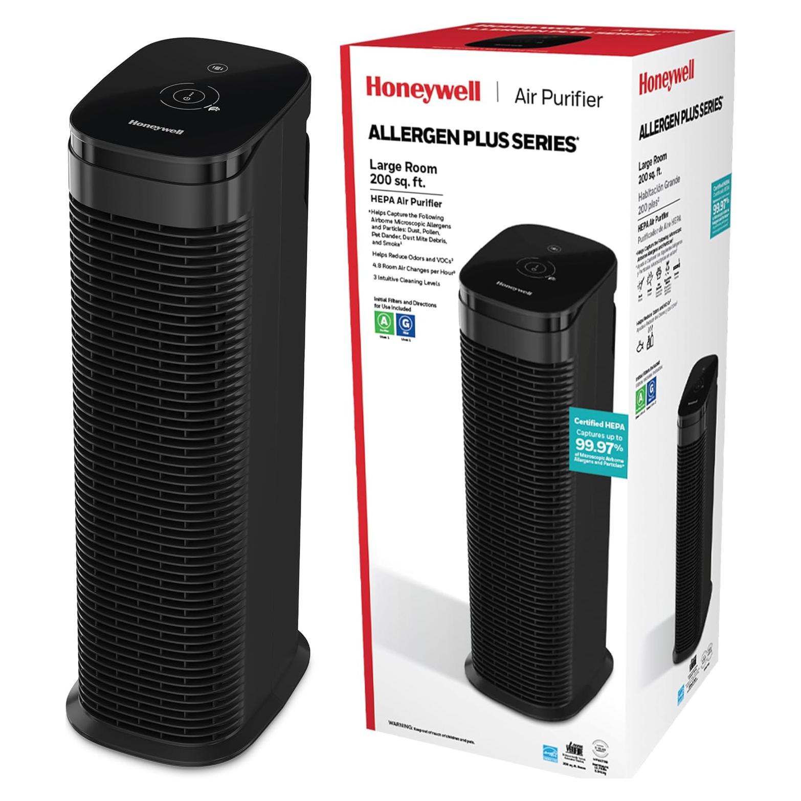 Purificador de Aire HEPA Honeywell HPA175B para Habitaciones Grandes