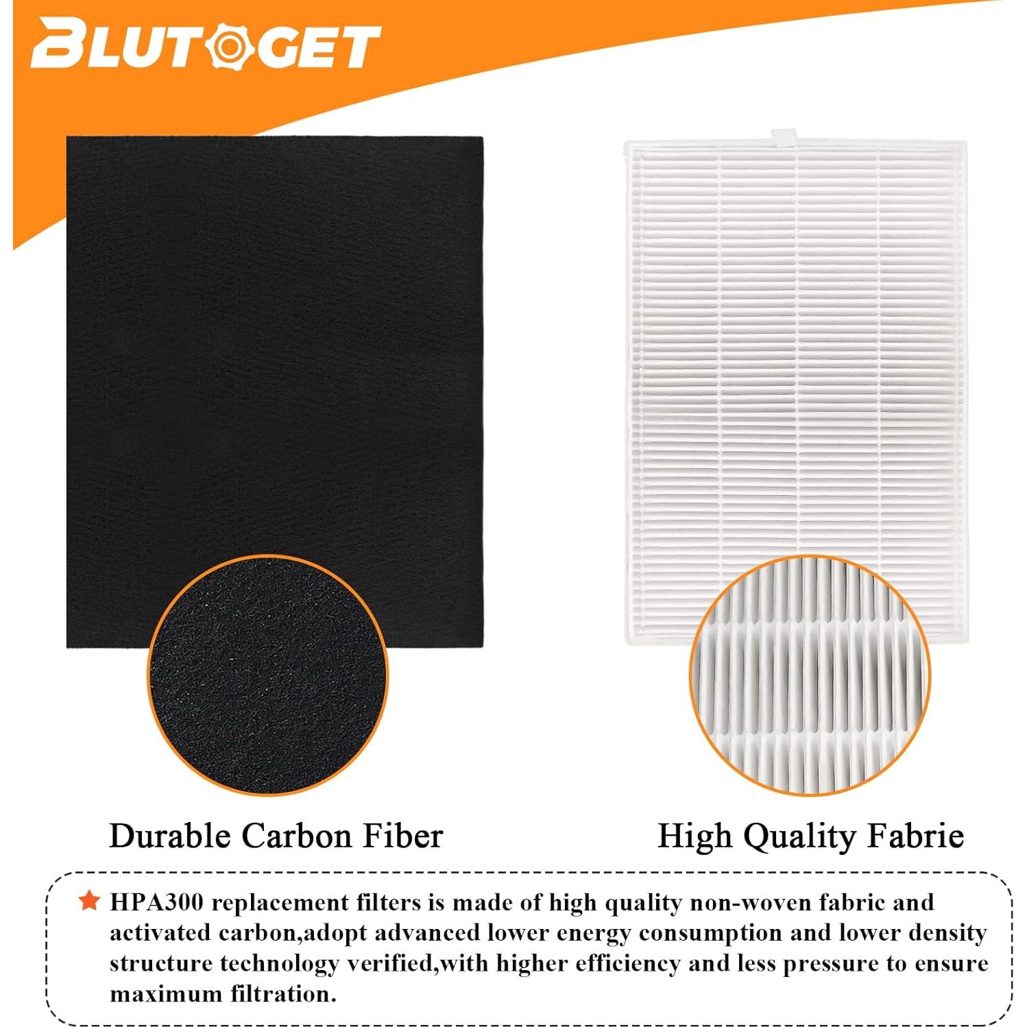 Paquete de 3 Filtros HEPA HPA300 y 6 de Carbón Activado Blutoget