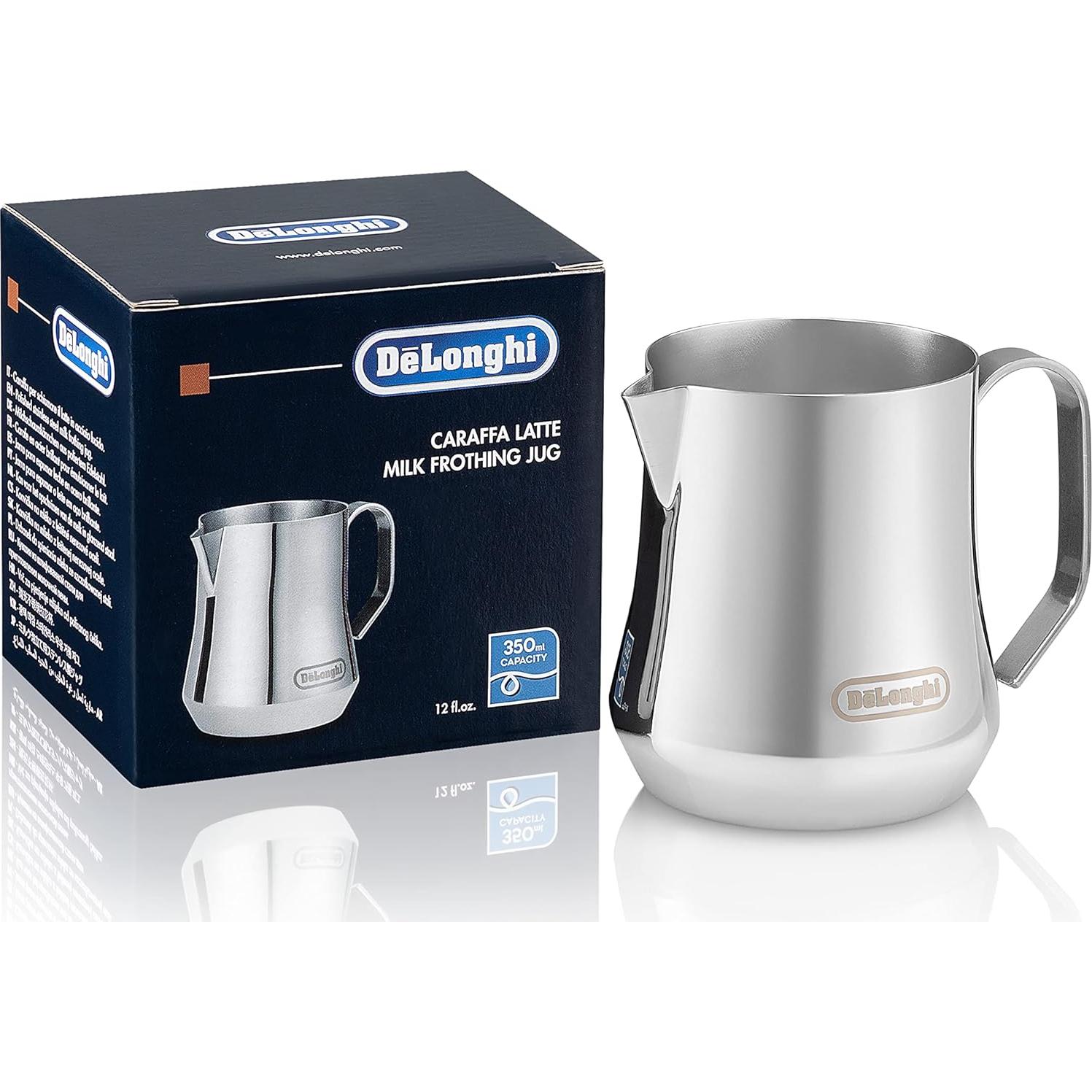 Jarra de Espuma de Leche De'Longhi 350 ml + Set 2 Vasos Térmicos