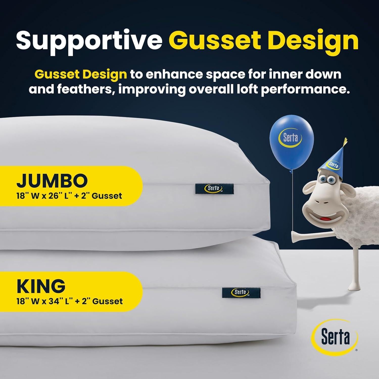 Cojines Serta Colección Hotel Pluma Ganso 90% Algodón Queen Set 2